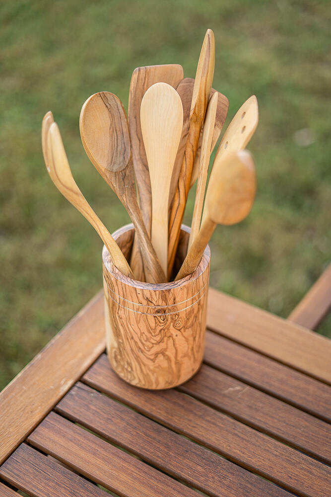 Curved spatel m/huller - L30 cm