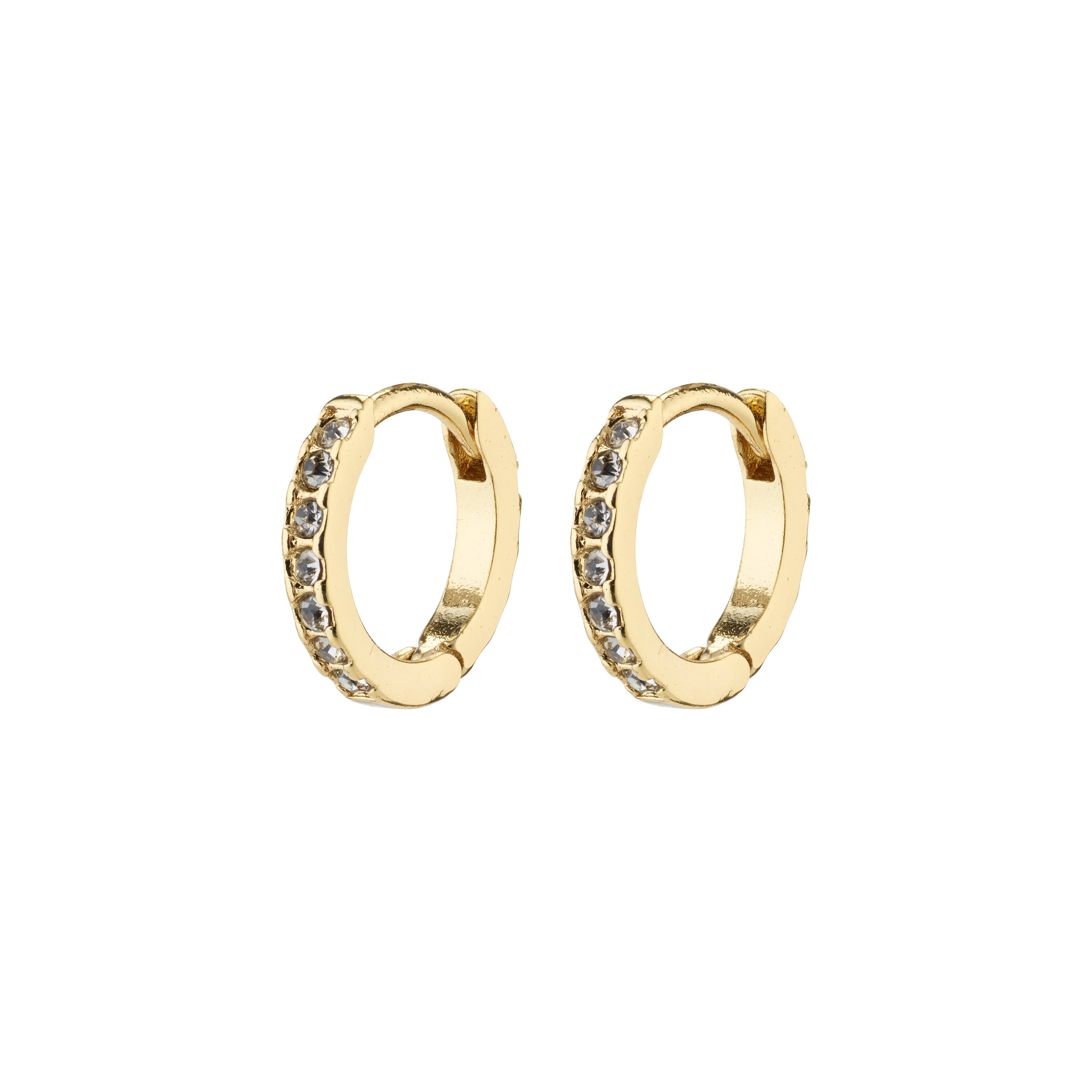 Ebna Crystal hoops, mini - forgyldt