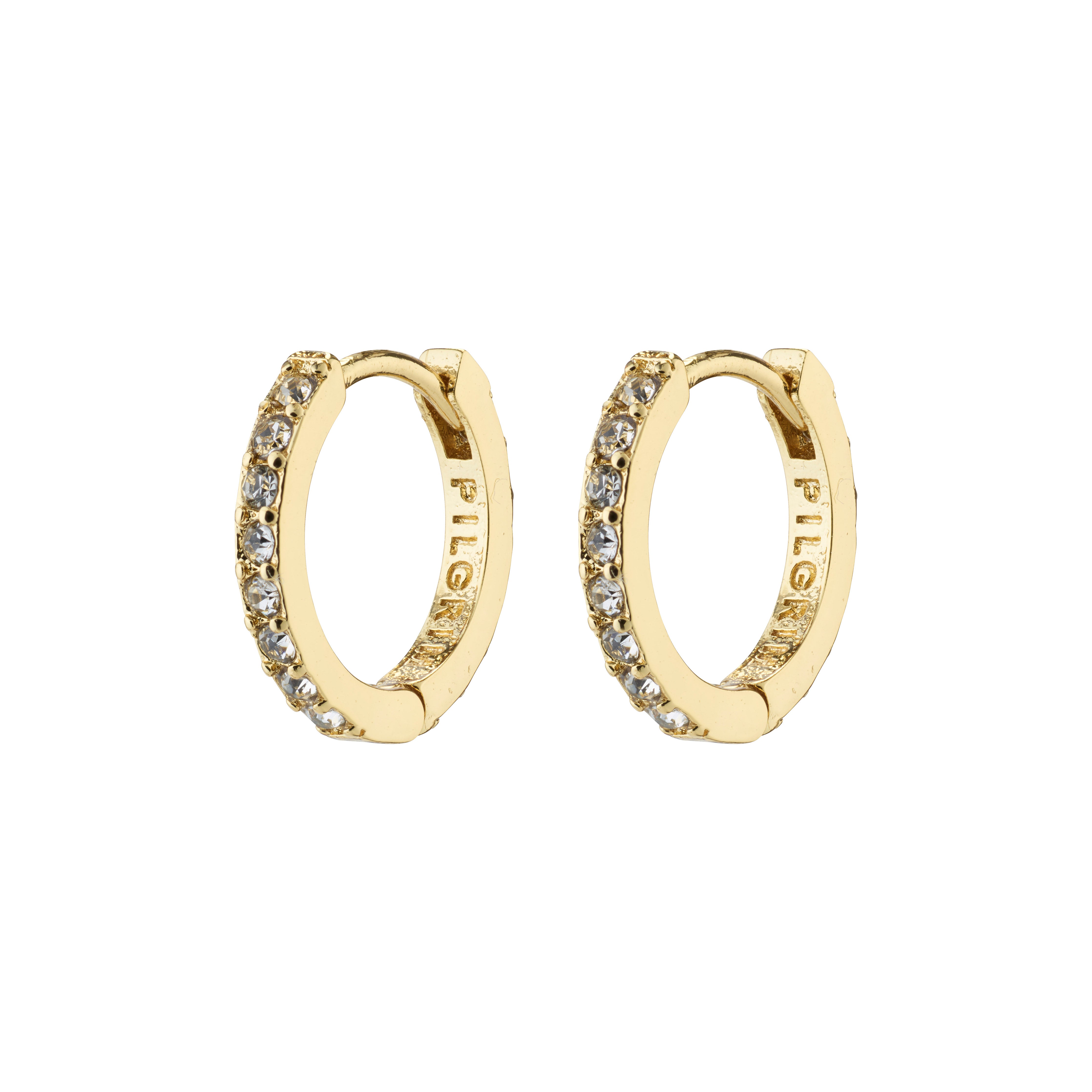 Ebna Crystal hoops, lille - forgyldt