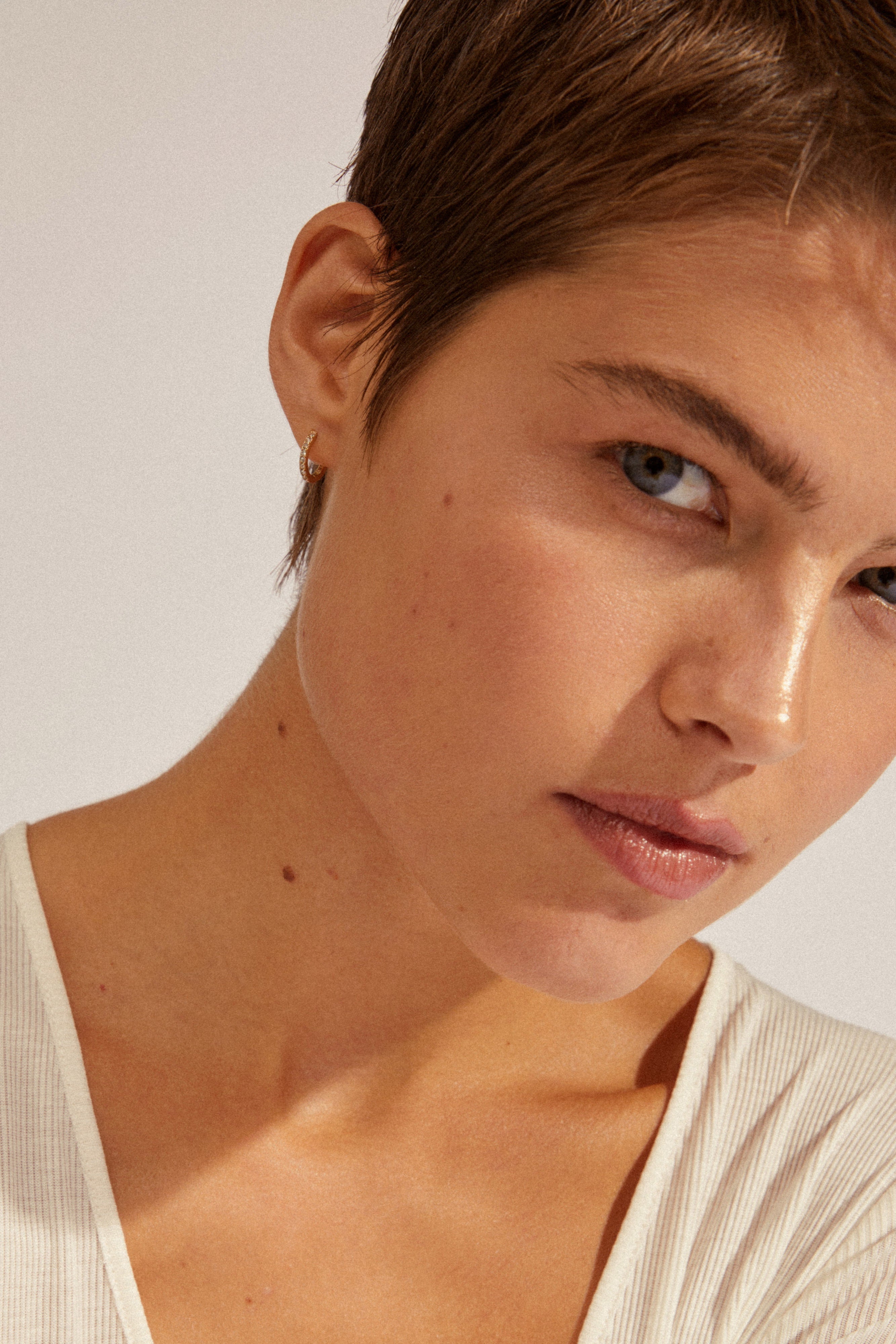 Ebna Crystal hoops, lille - forgyldt
