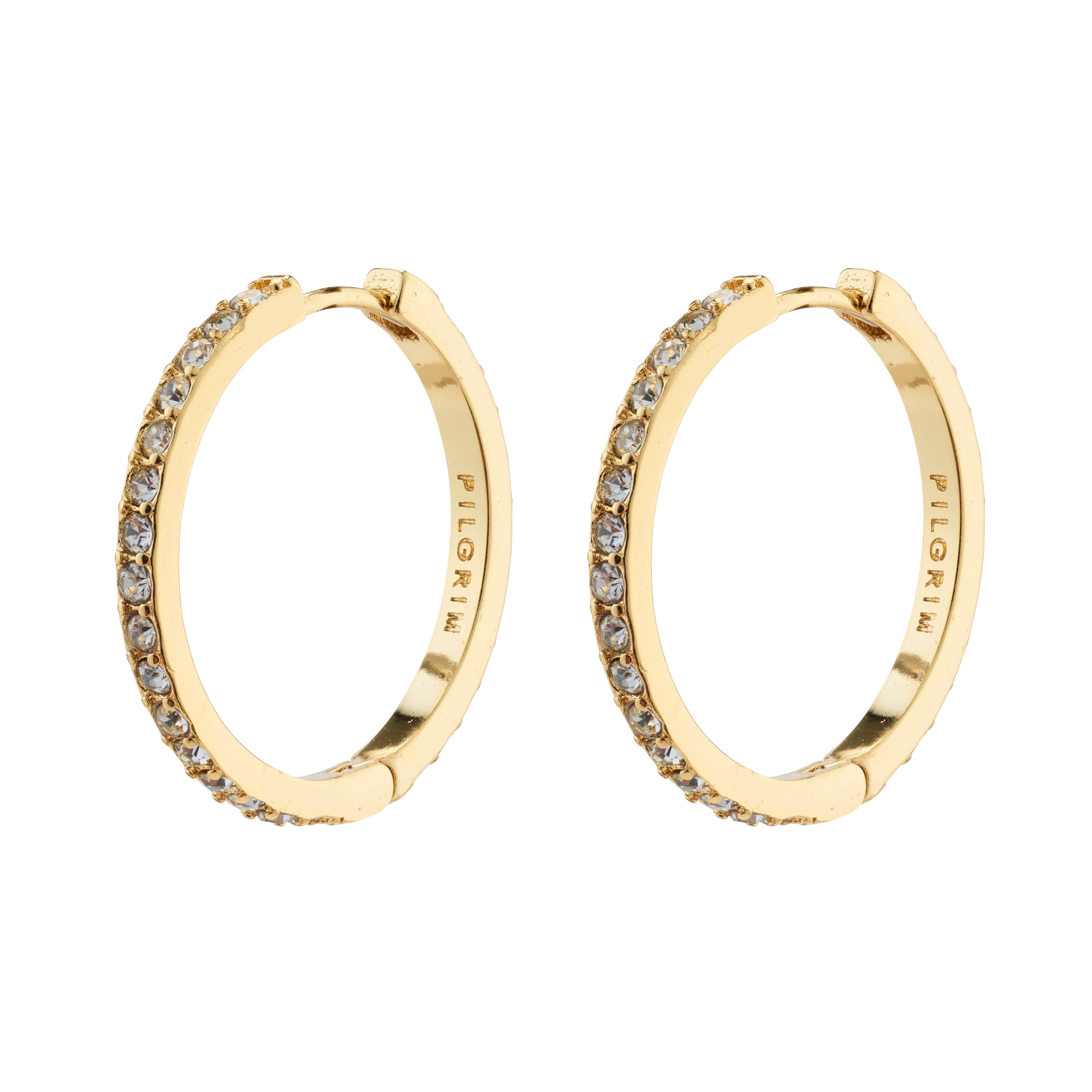Ebna Crystal hoops, stor - forgyldt