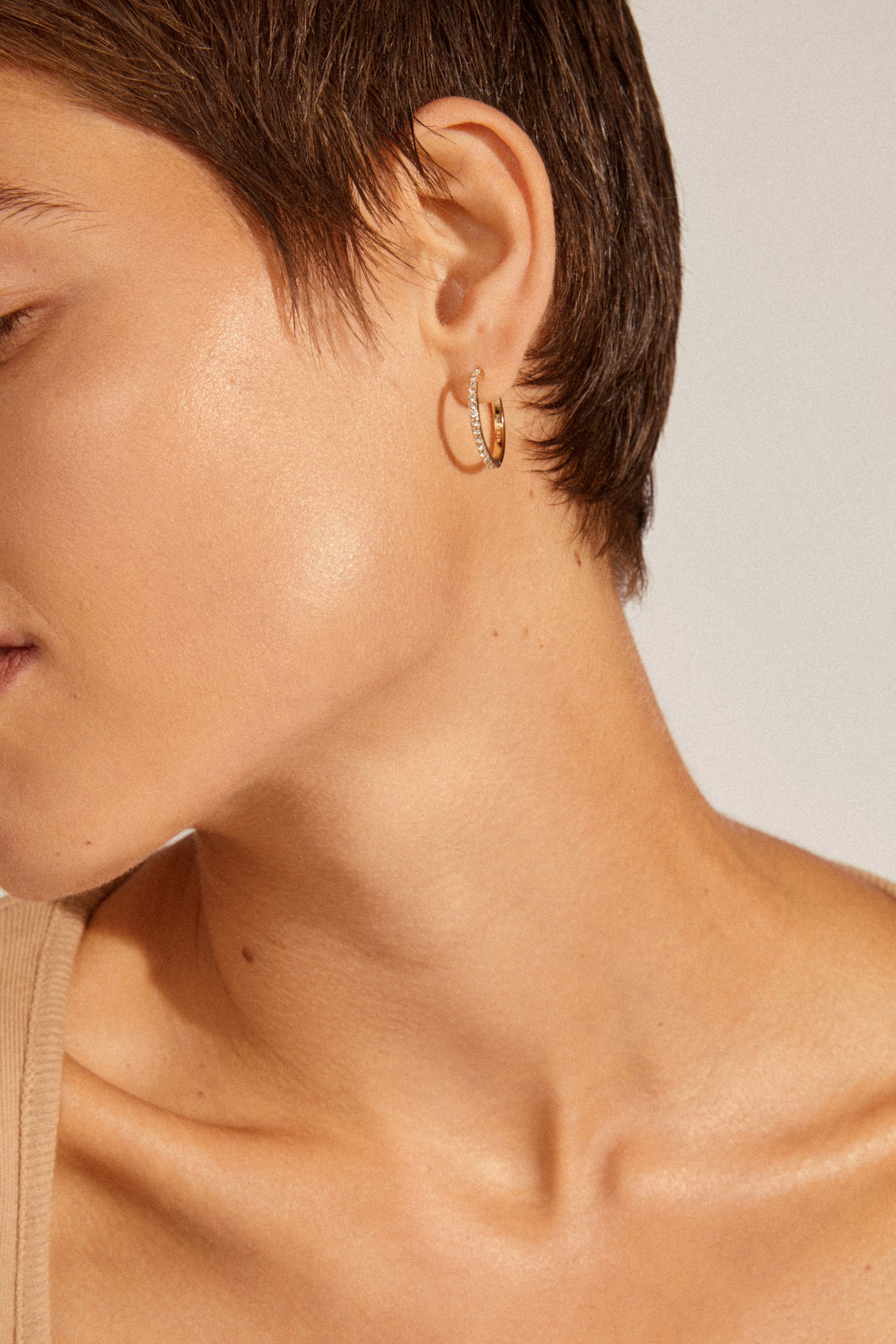 Ebna Crystal hoops, stor - forgyldt
