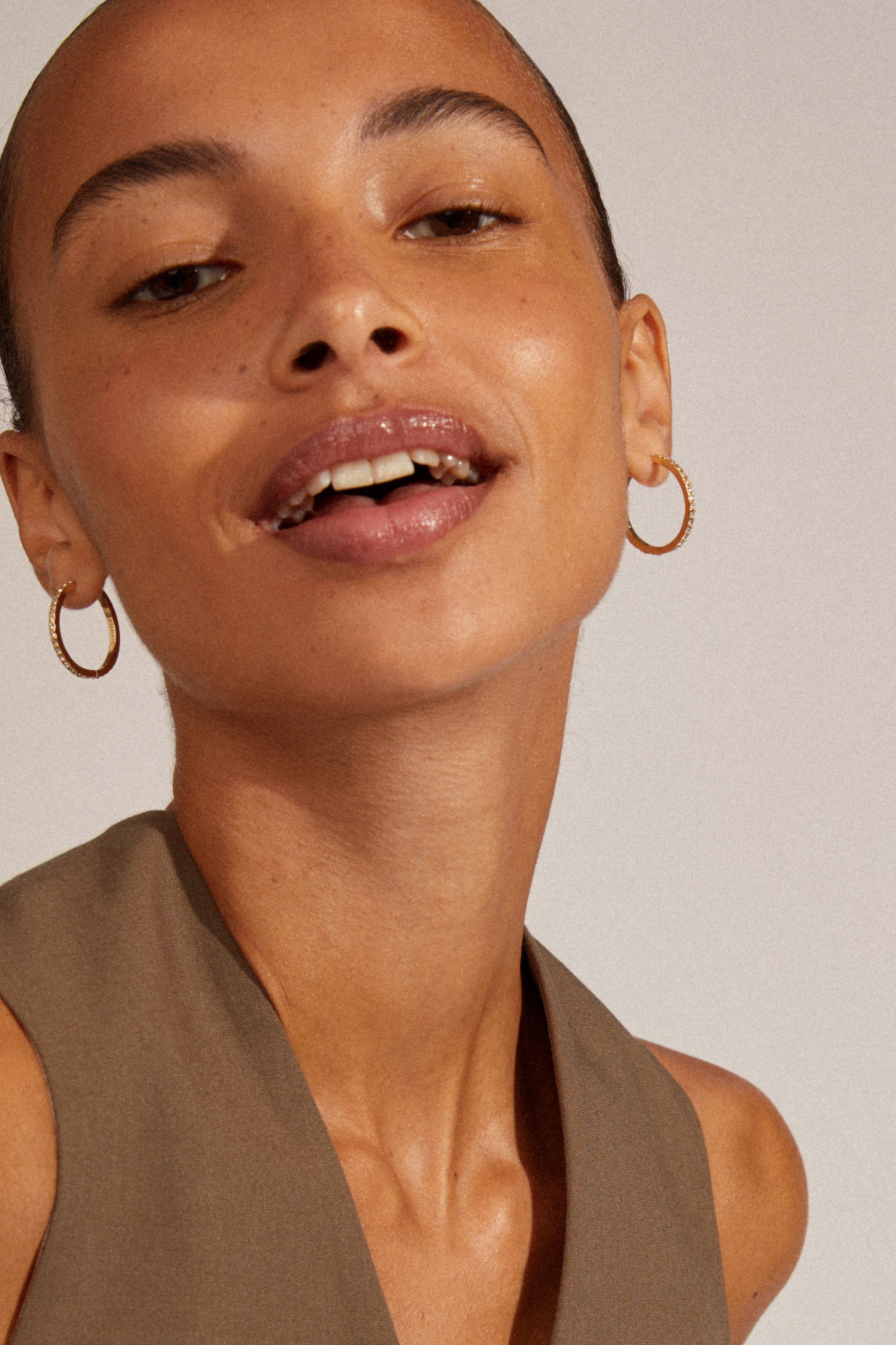 Ebna Crystal hoops, maxi - forgyldt