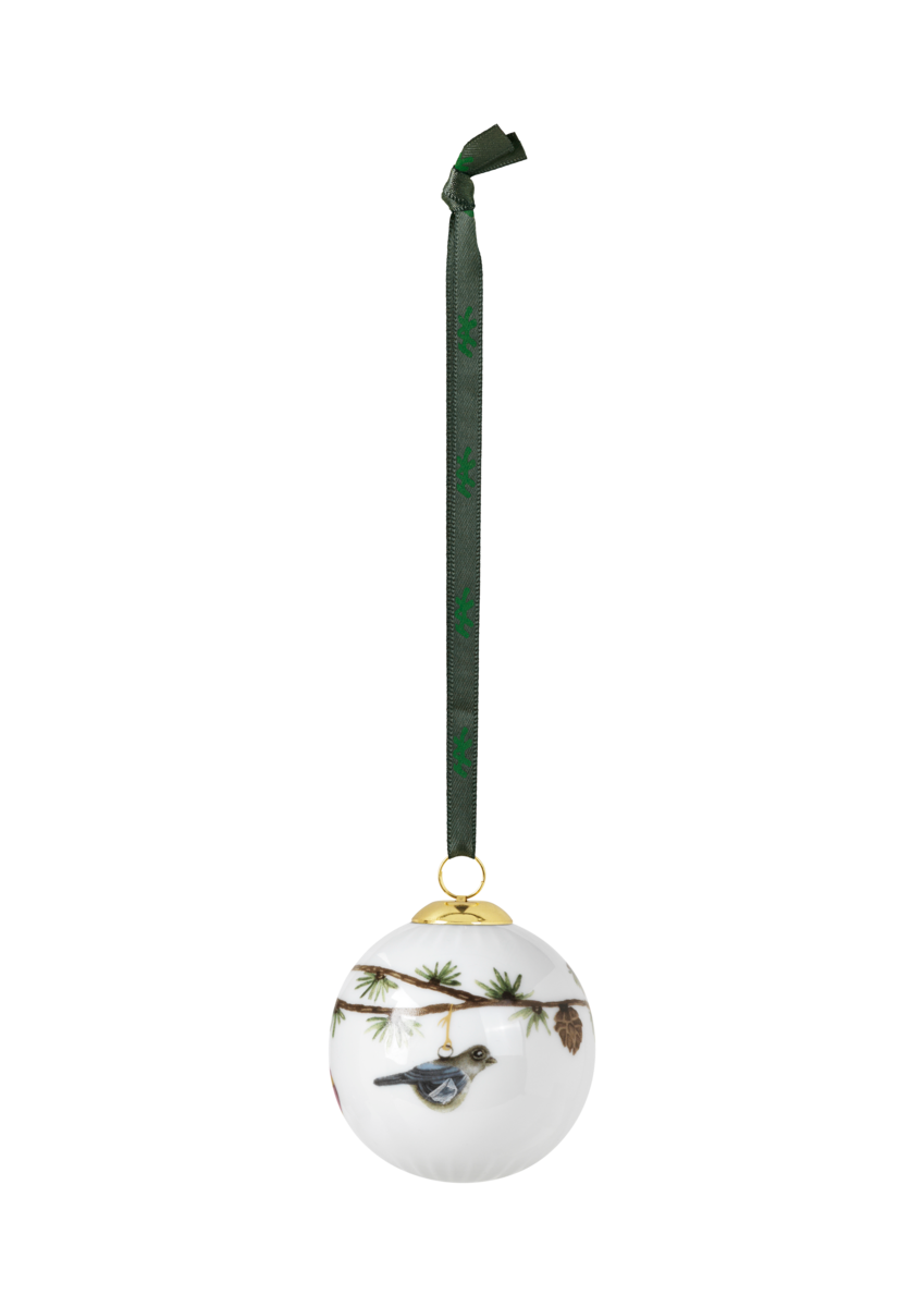 Hammershøi Christmas kugle 2019, hvid m. deko - Ø6 cm.