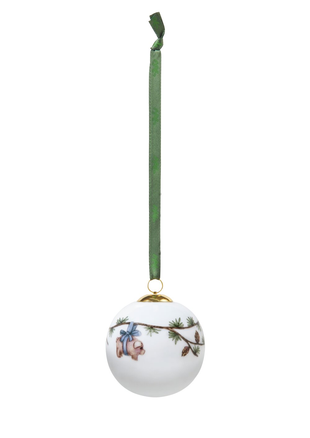 Hammershøi Christmas Kugle 2023, hvid m. deko - Ø6 cm.