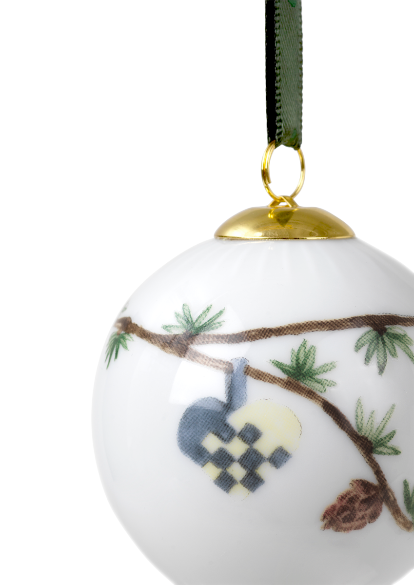 Hammershøi Christmas kugle 2022, hvid m. deko - Ø6 cm