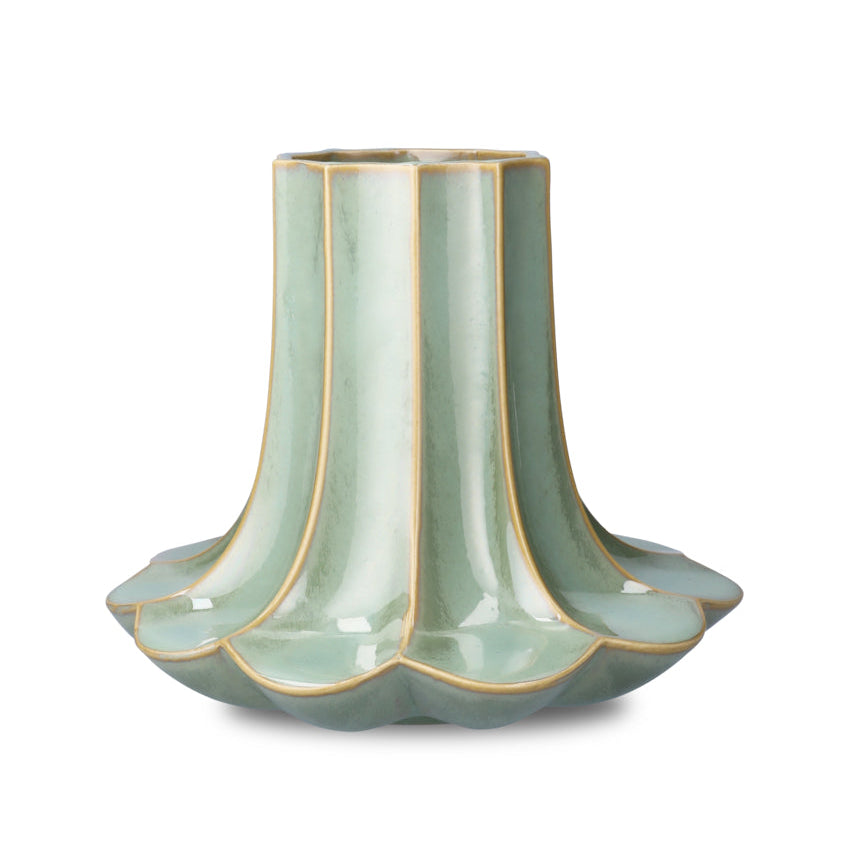 Kantarel vase, grøn - H20,5 cm