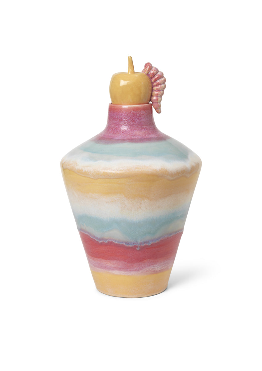 Poppery vase med æble - H32 cm.