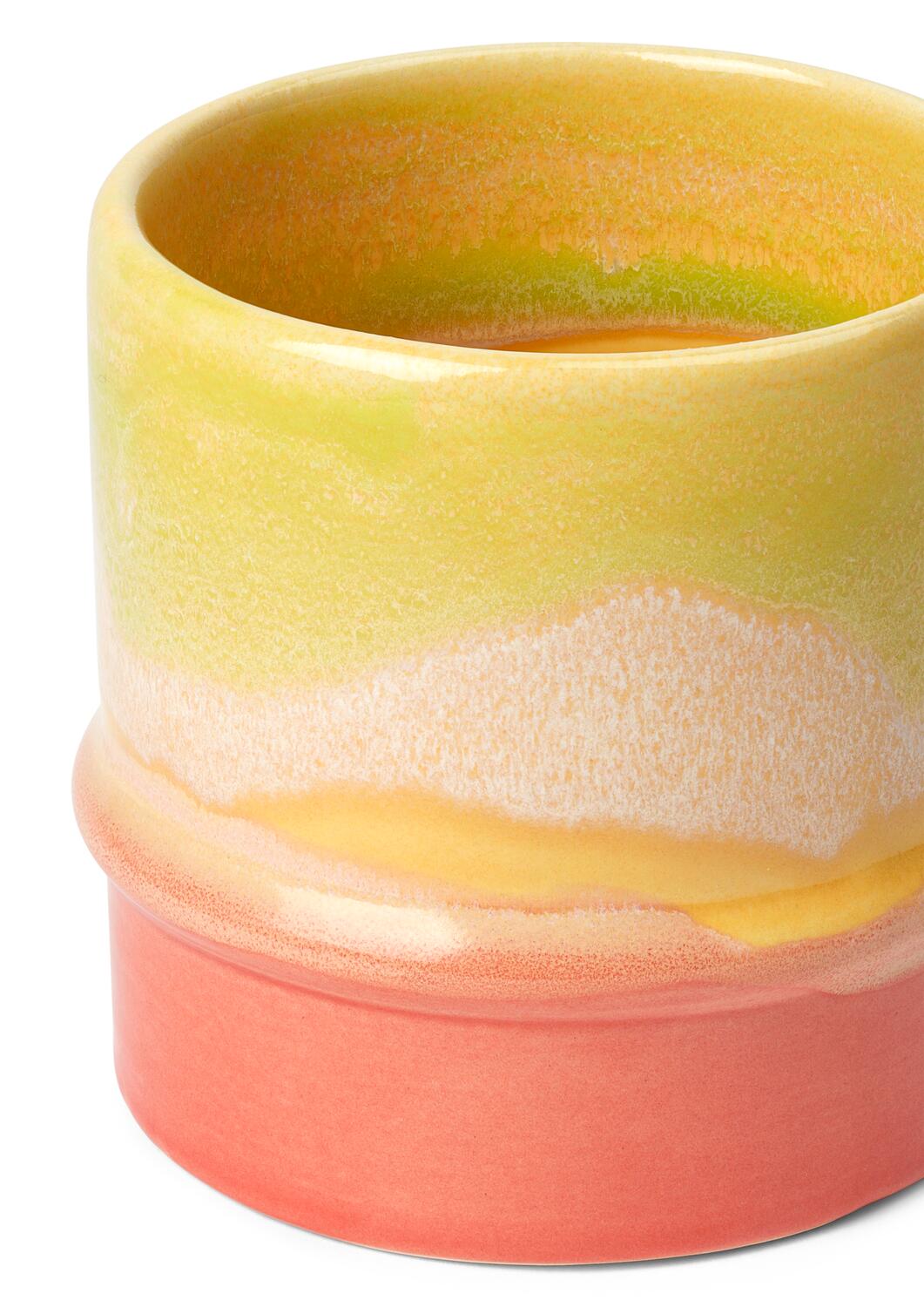 Poppery krus,  yellow/apple green/pink - 36 cl