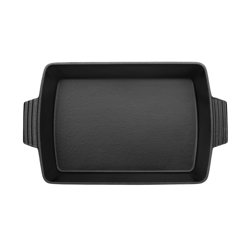Emaljeret støbejernsfad, L39 cm - Skifersort