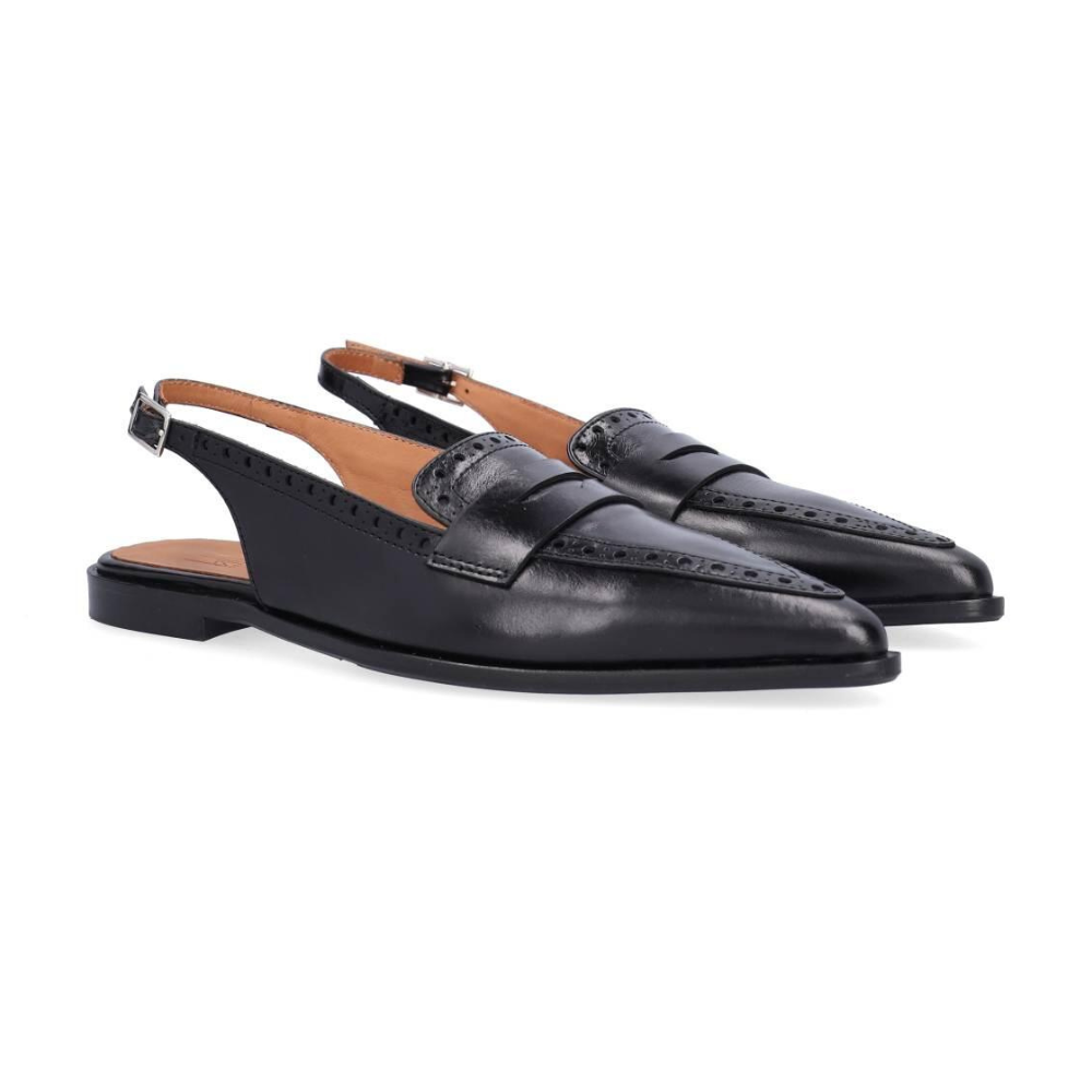 Sling Back ballerinasko - Black calf 80