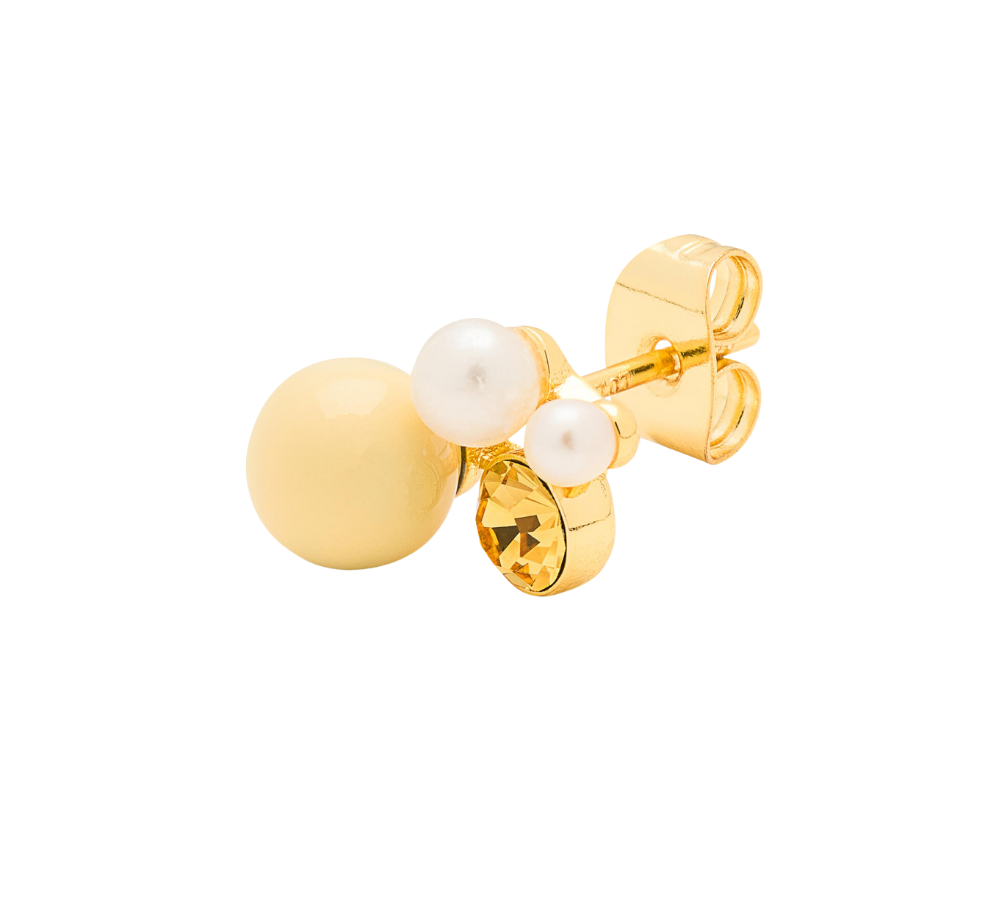 Bouquet Lemon ørestik - forgyldt/lysegul