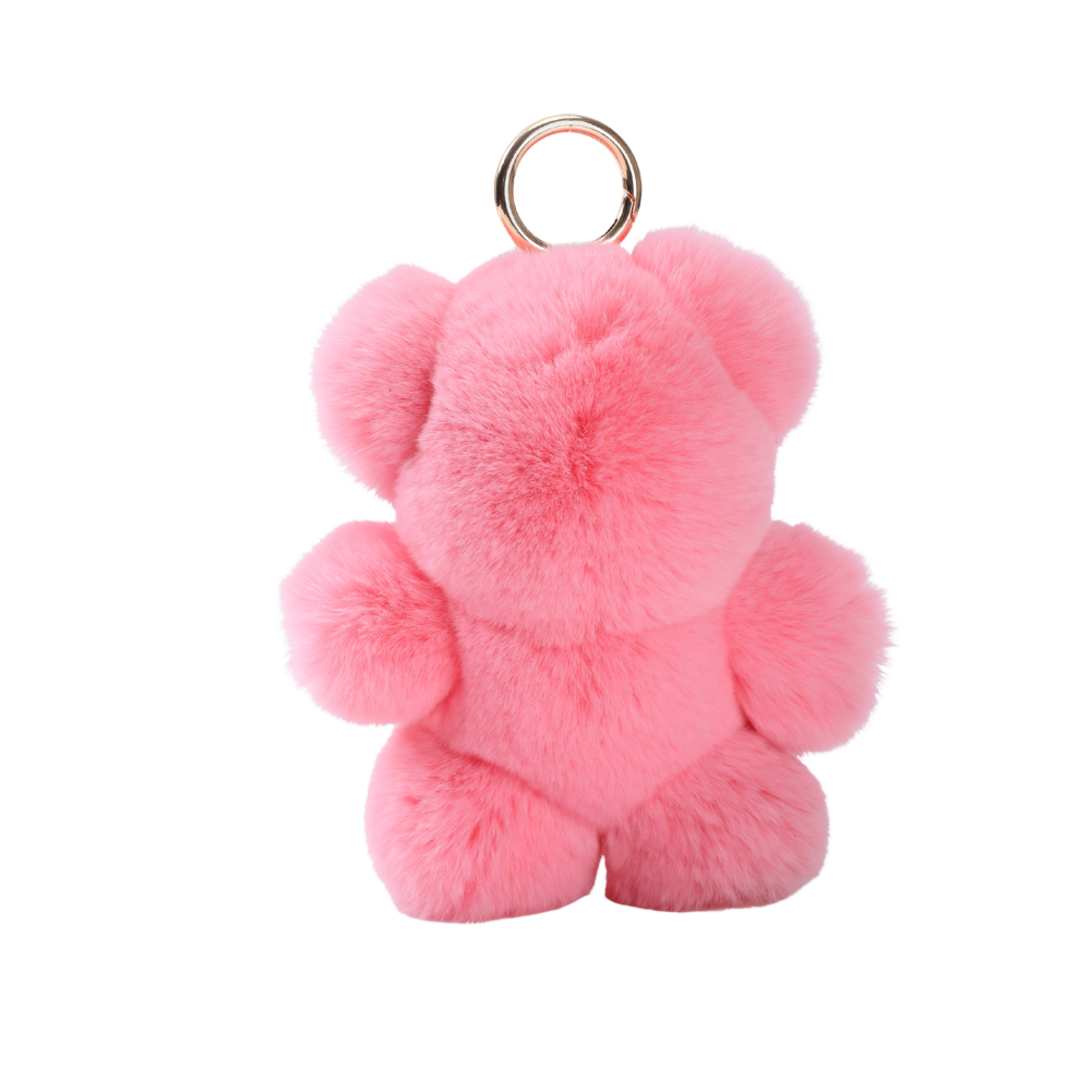 Fluffy Bear taskevedhæng - pink