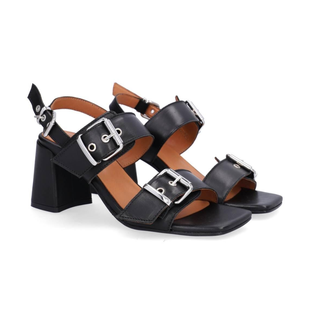 Sandaler med blokhæl - Black calf 80