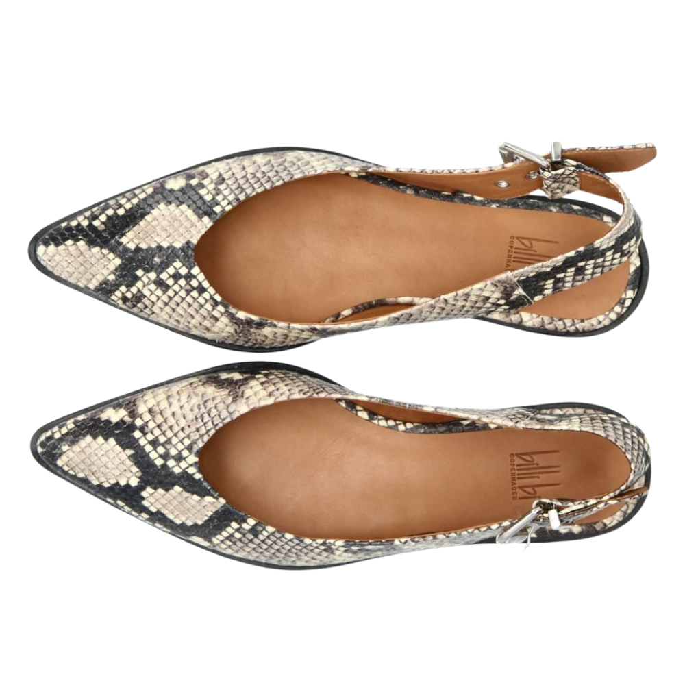 Slingback ballerinasko - Off white medina snake 32