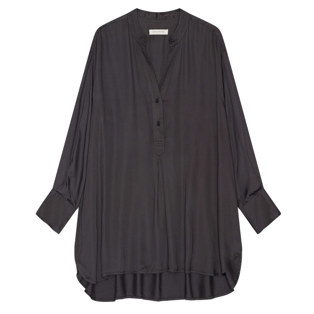Posy Silky skjortebluse – Midnight Brown