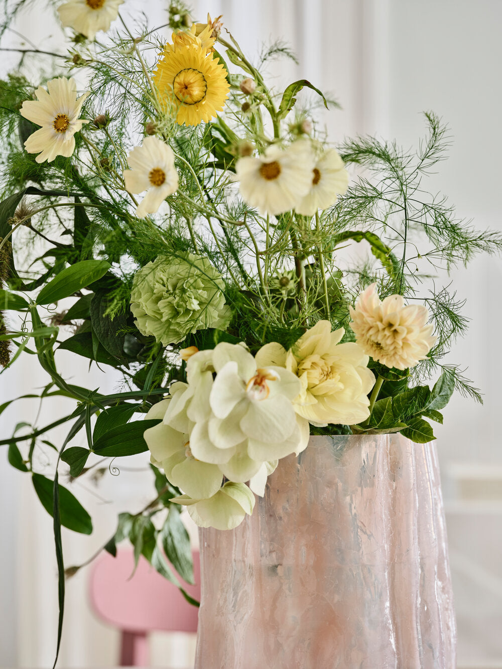 Crackle vase, pink pearl - H27 cm.