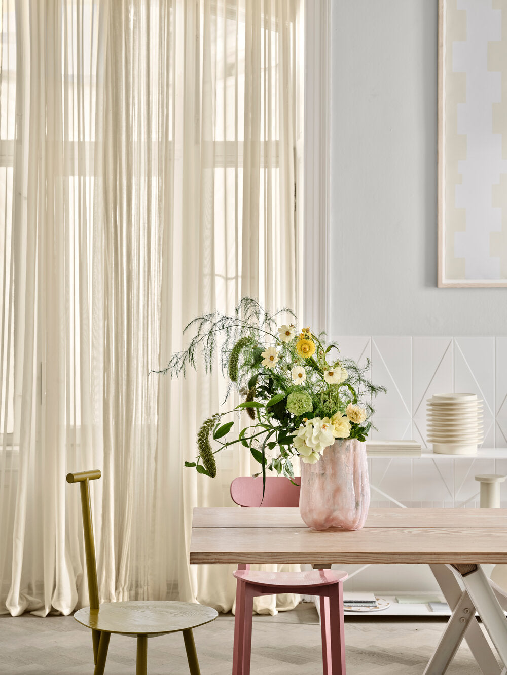 Crackle vase, pink pearl - H27 cm.