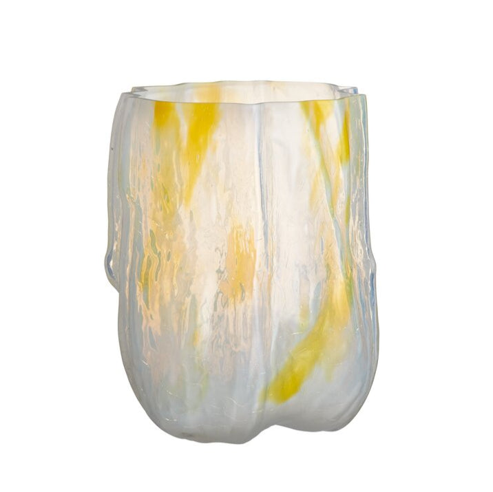 Crackle vase, lemon sorbet - H27 cm.