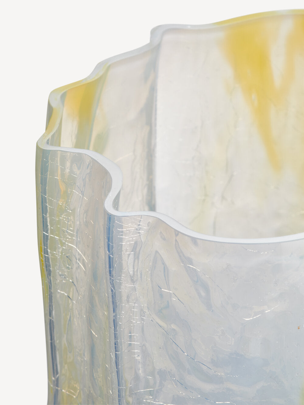 Crackle vase, lemon sorbet - H27 cm.