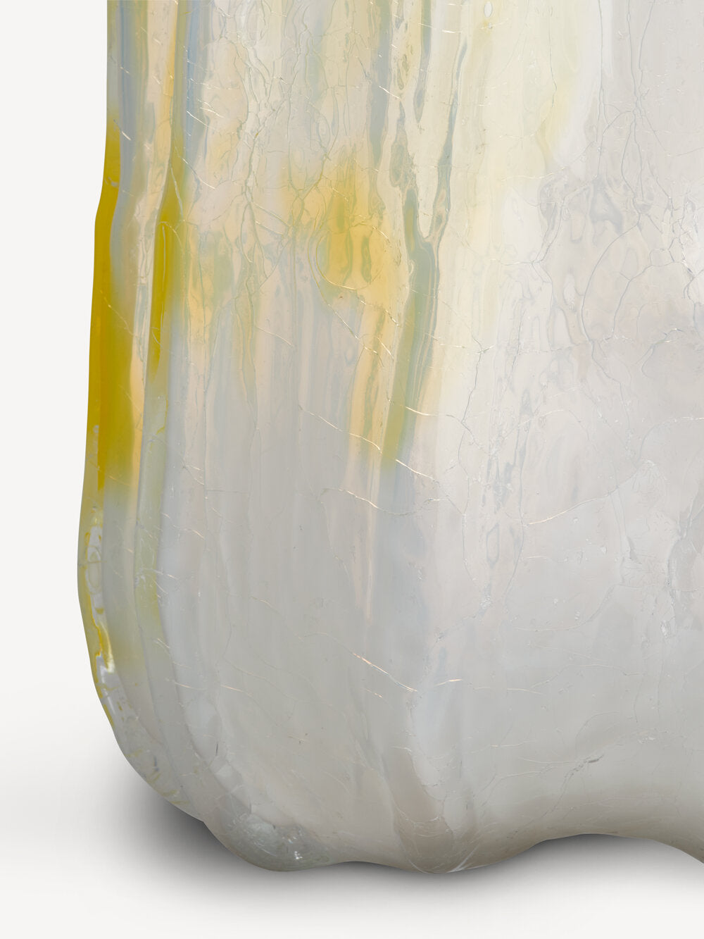 Crackle vase, lemon sorbet - H27 cm.