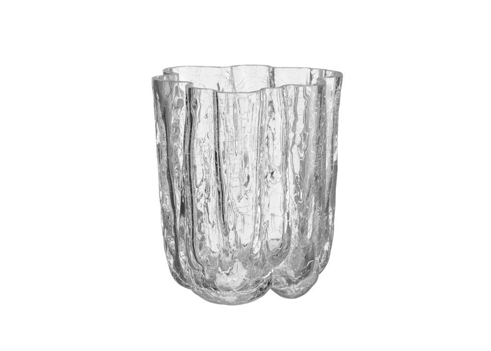 Crackle vase, klar - H12 cm
