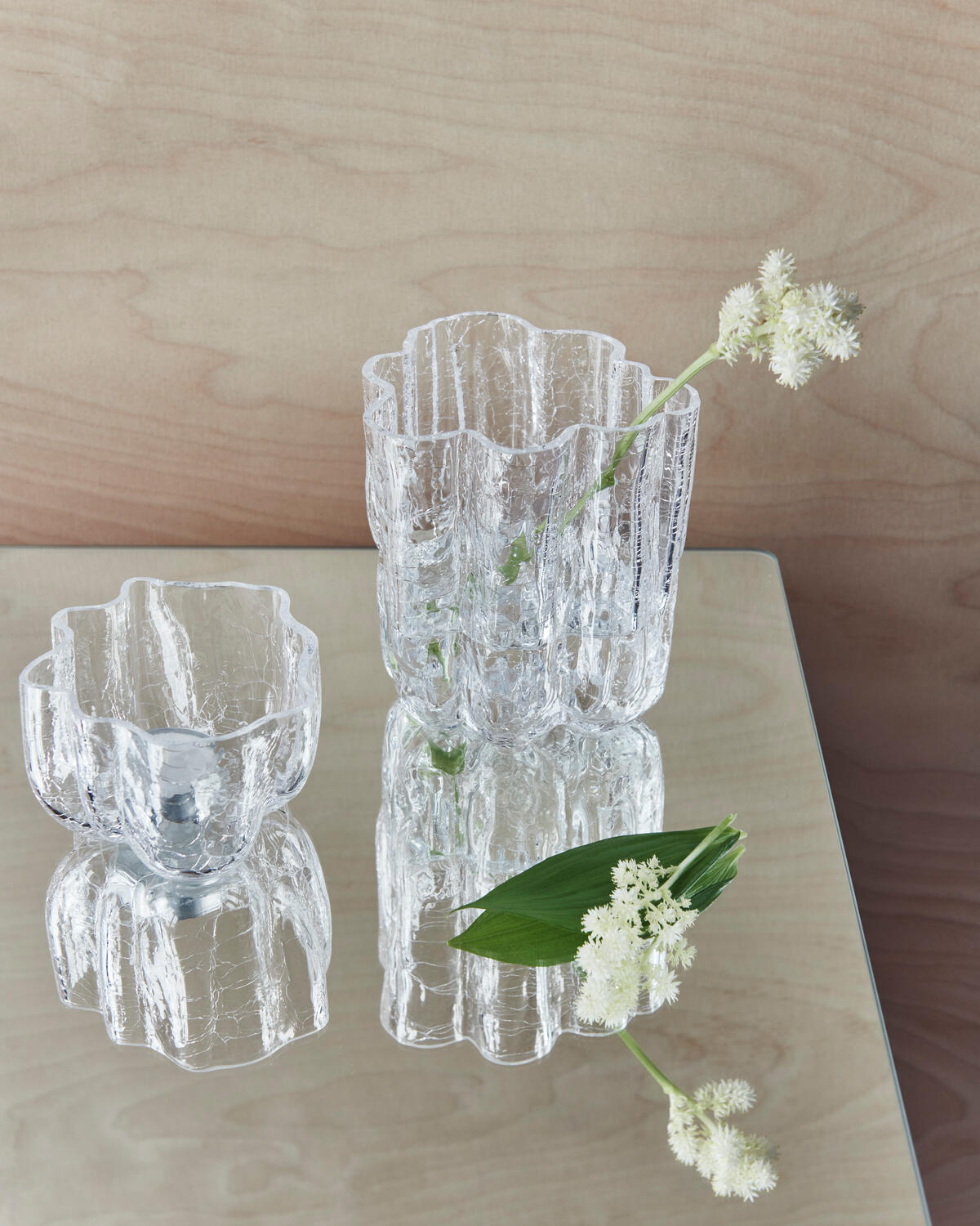 Crackle vase, klar - H12 cm