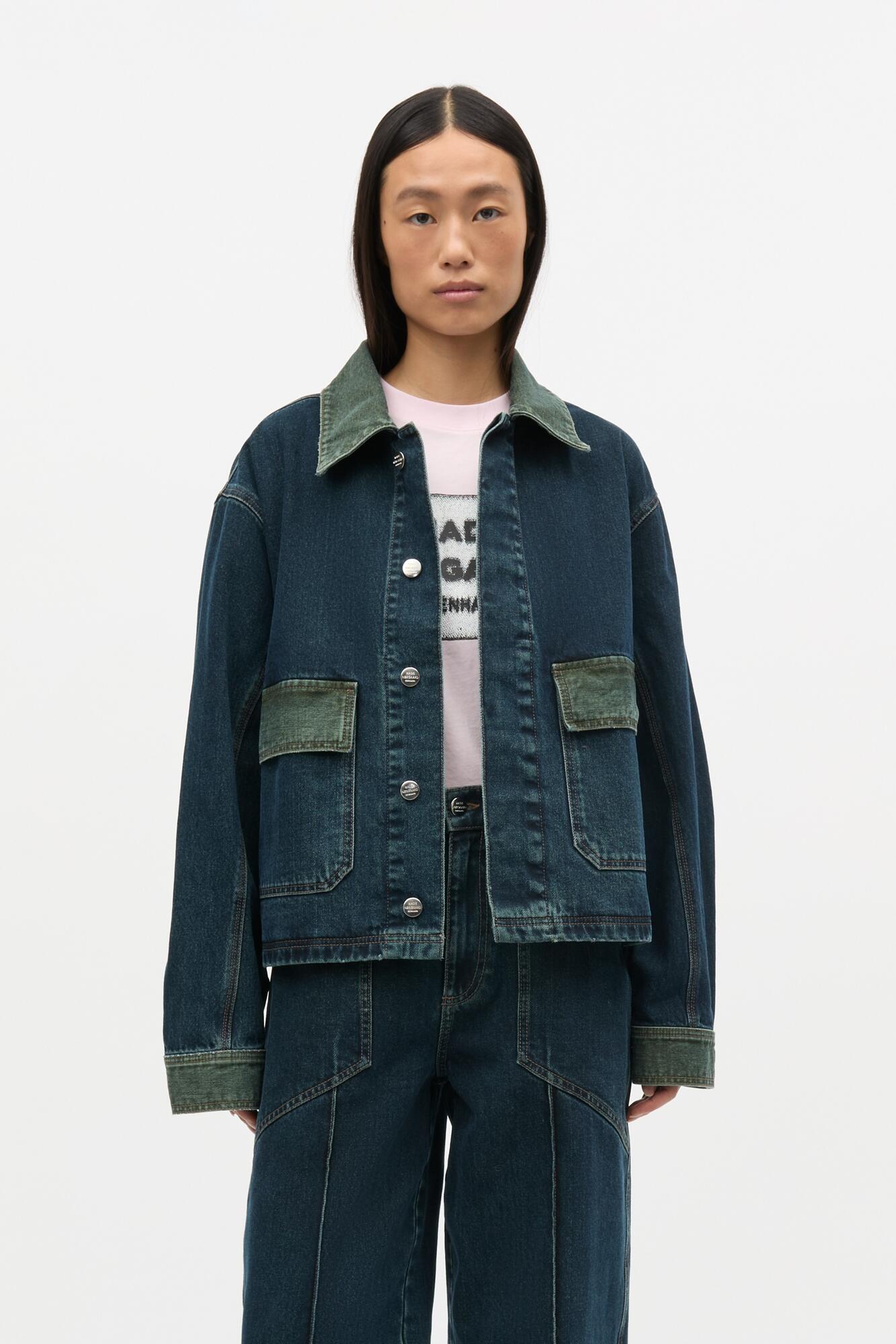 Double Solar denimjakke – Blue/Green Dye