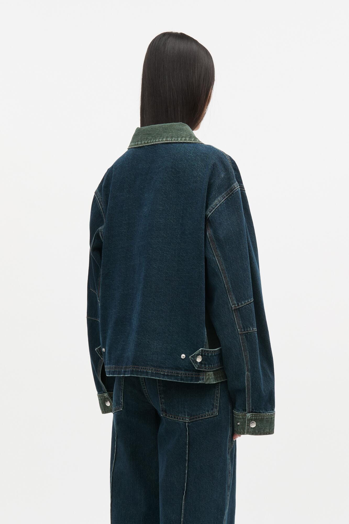 Double Solar denimjakke – Blue/Green Dye