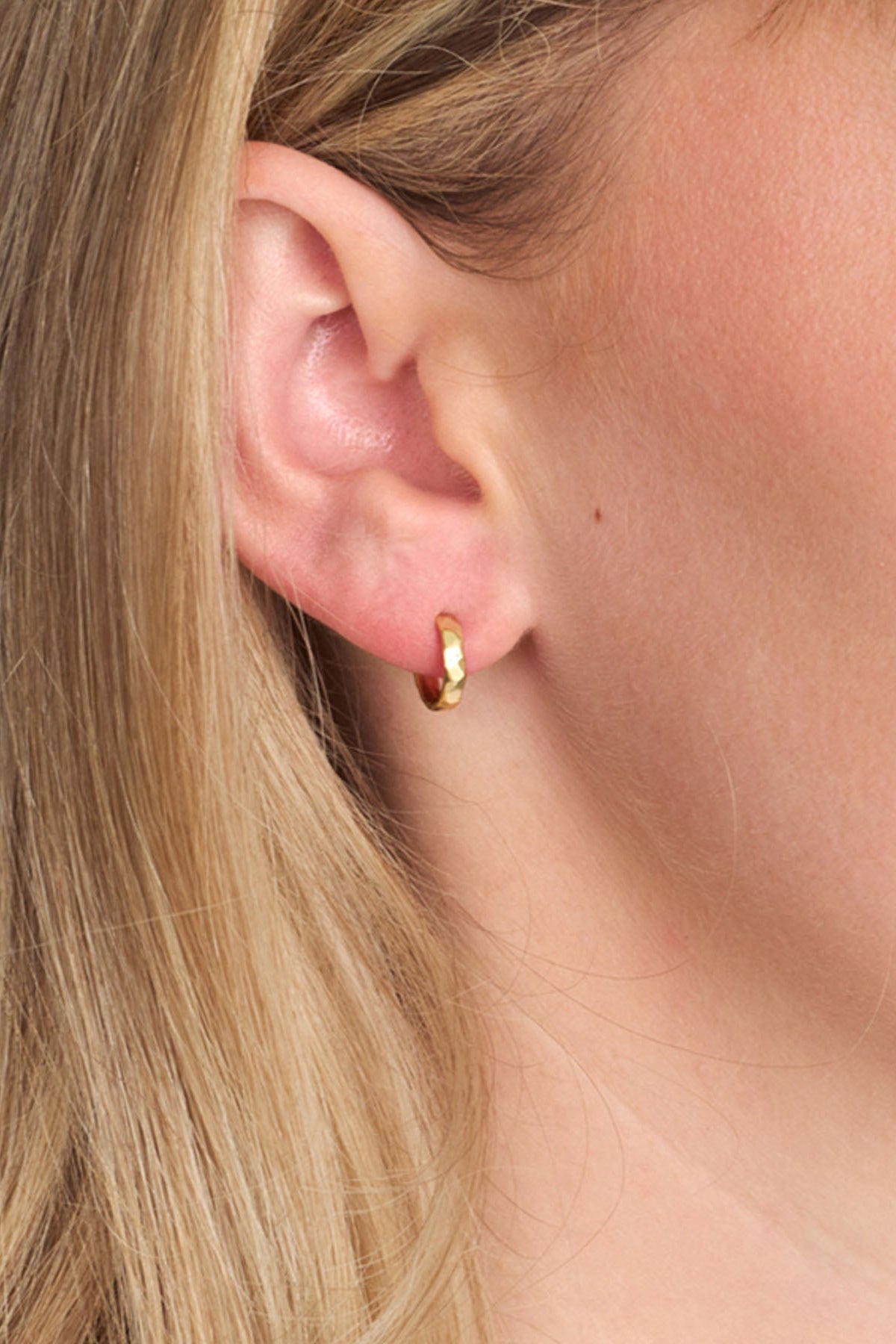 Bumped hoops, Small - forgyldt