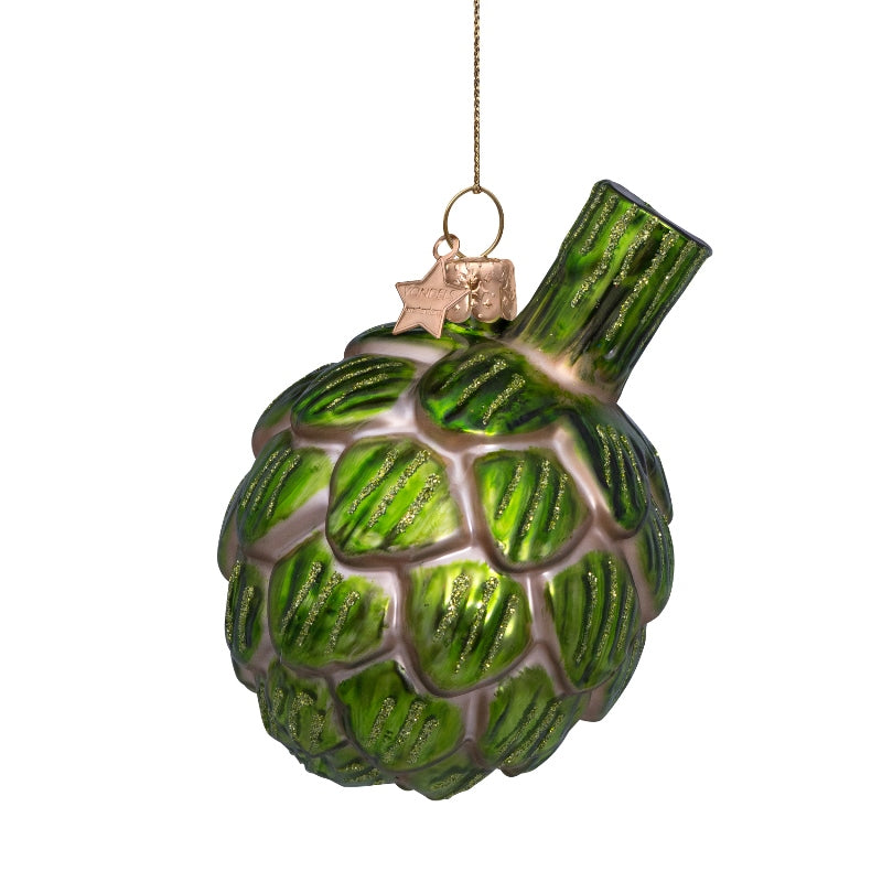 Grøn artiskok juleophæng - H7 cm.