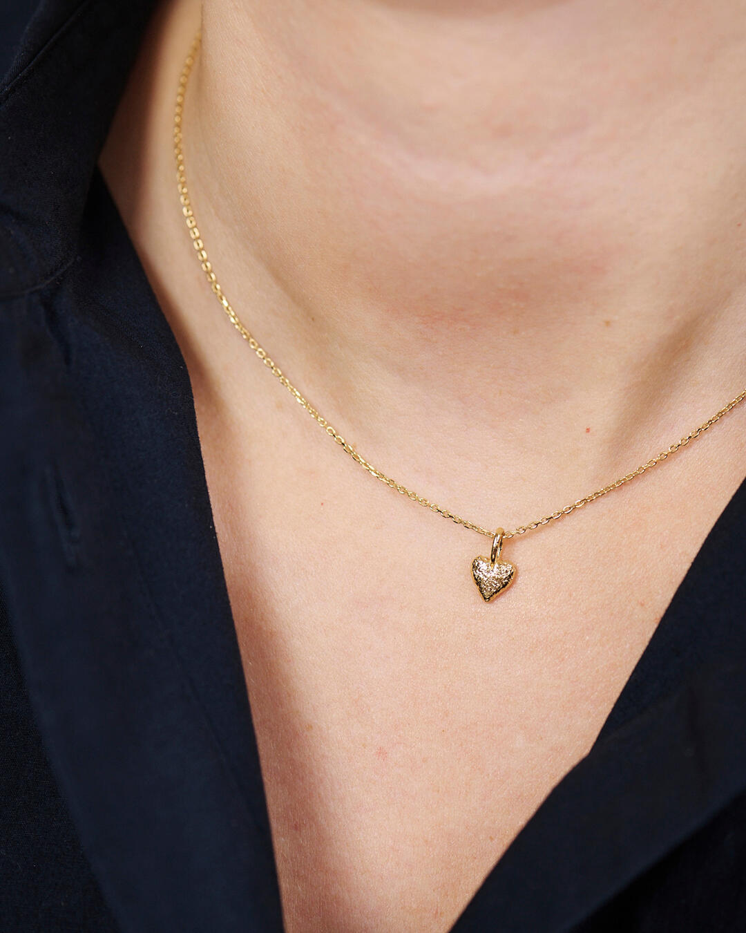 Amour Heart halskæde - forgyldt