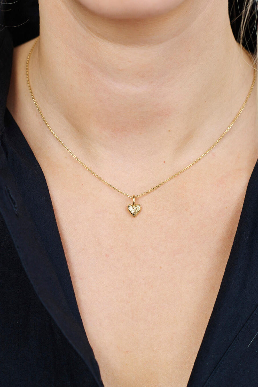 Amour Heart halskæde - forgyldt