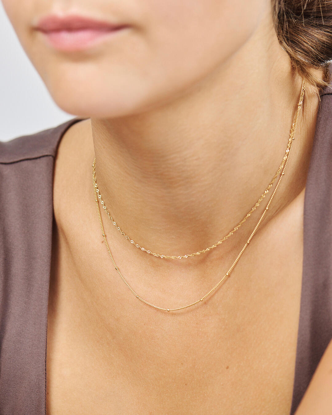 Orbit halskæde - forgyldt