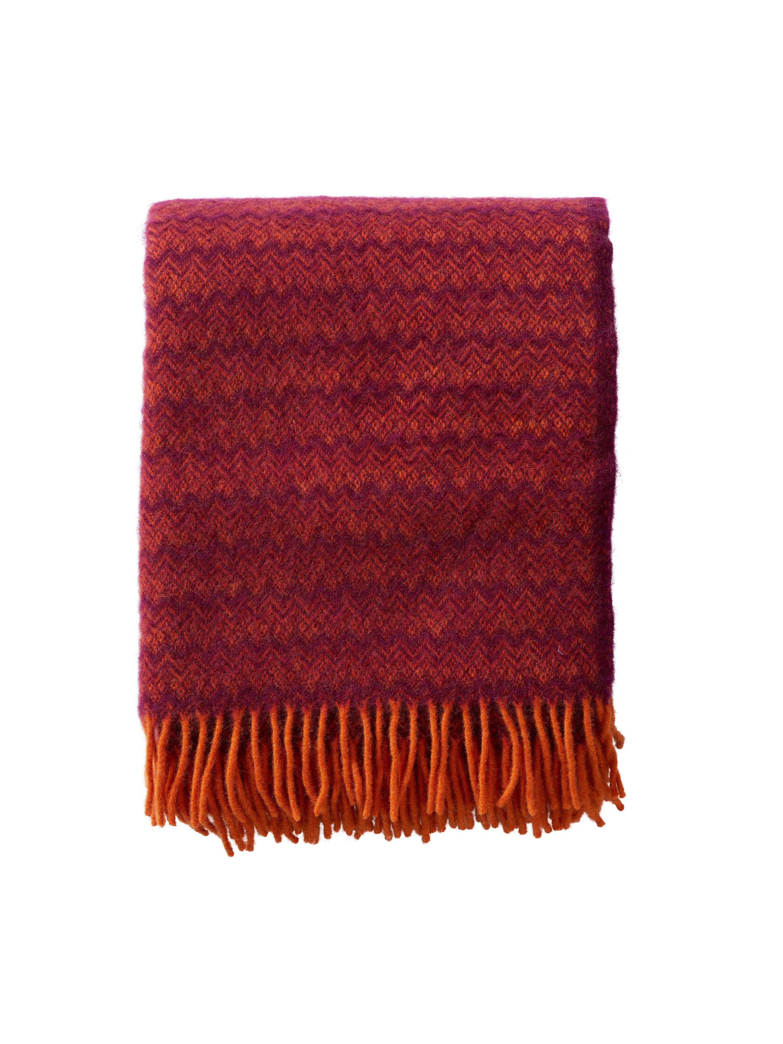 Otto uldtæppe, Cherry Red/Orange - 130x180 cm.
