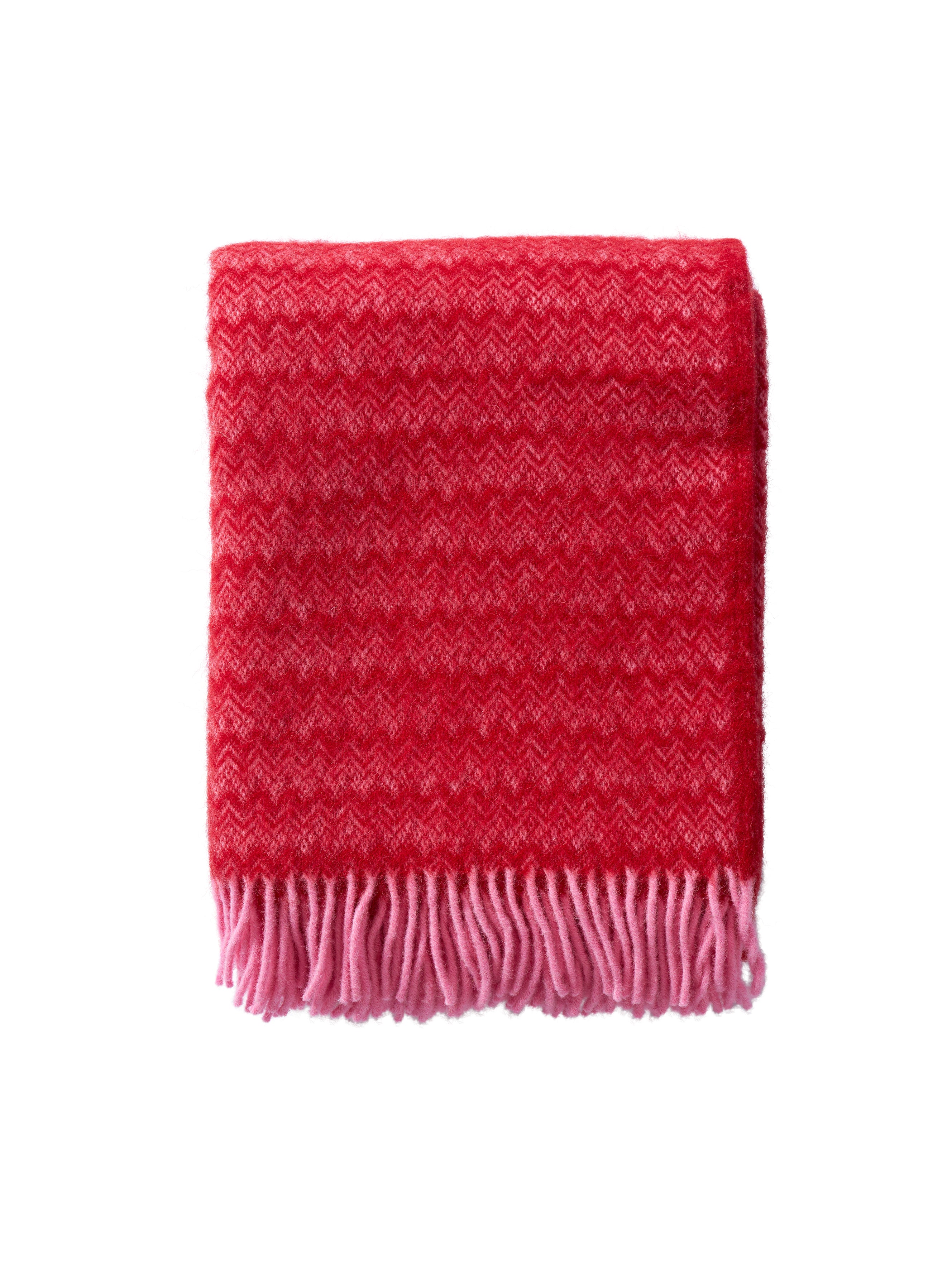 Otto uldtæppe, rød/pink - 130x180 cm.