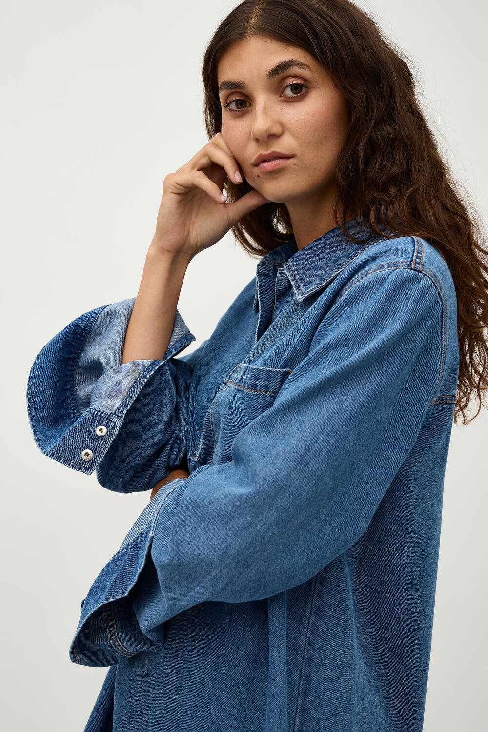 Fialeo denimkjole - 951 Mid vintage blue