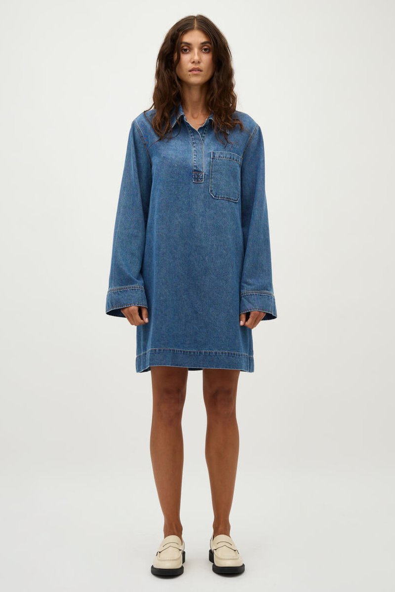 Fialeo denimkjole - 951 Mid vintage blue