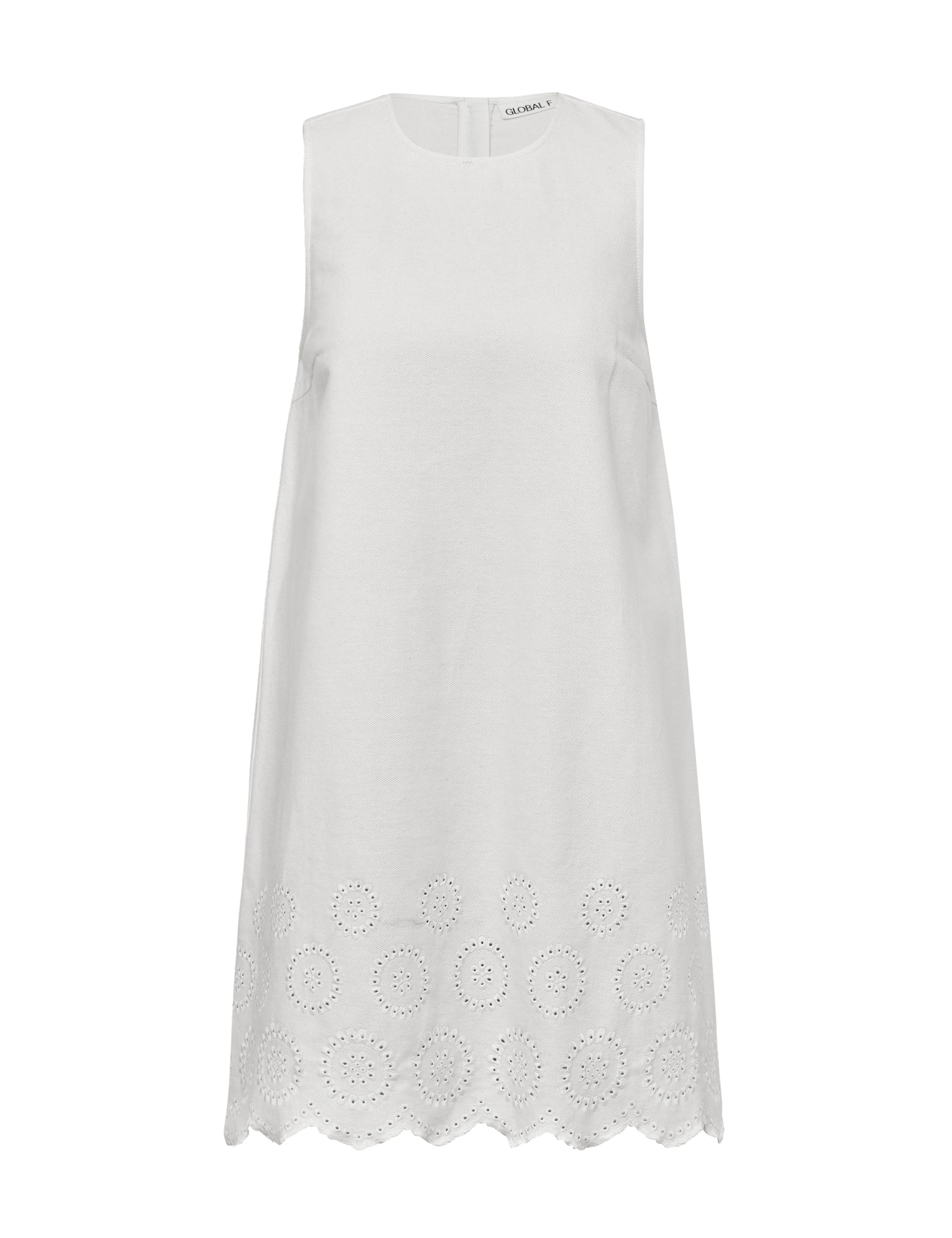 Rhiann Scallop kjole - hvid