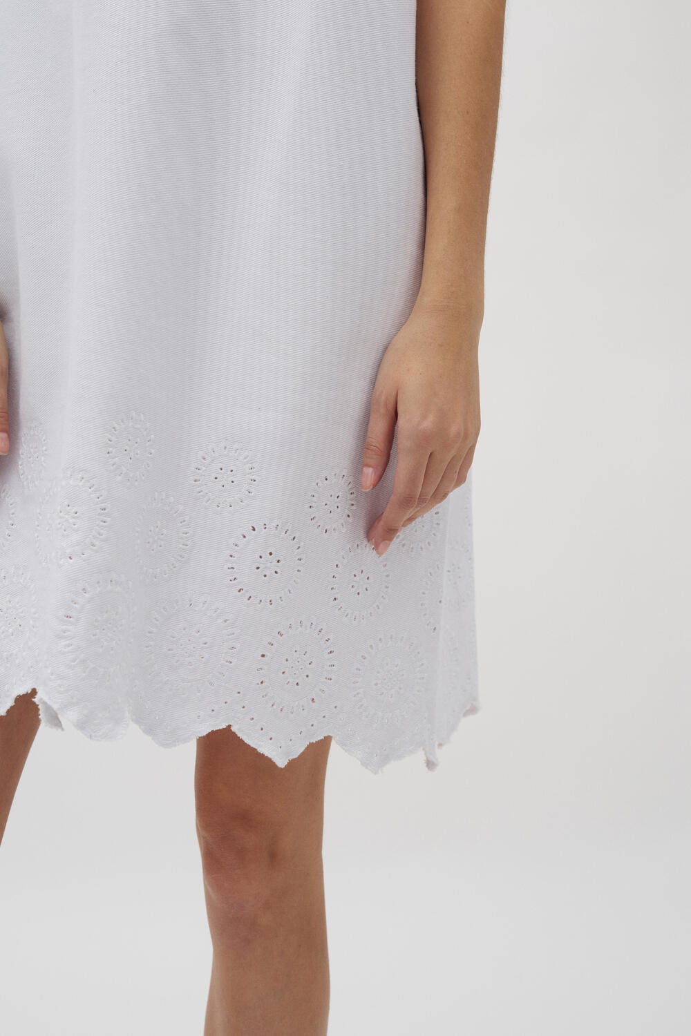 Rhiann Scallop kjole - hvid