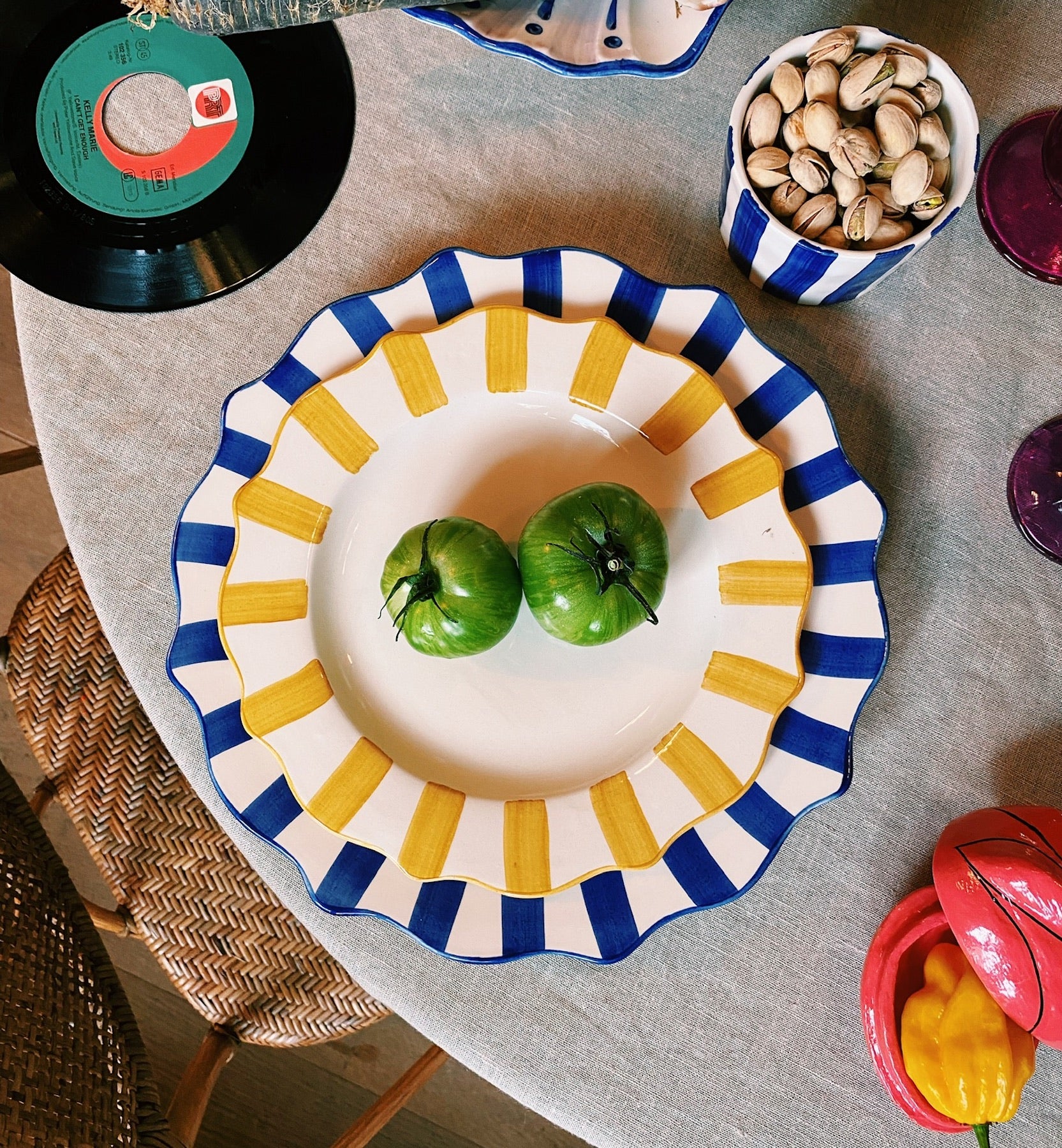 Blue Scalloped middagstallerken, Blå - Ø27 cm