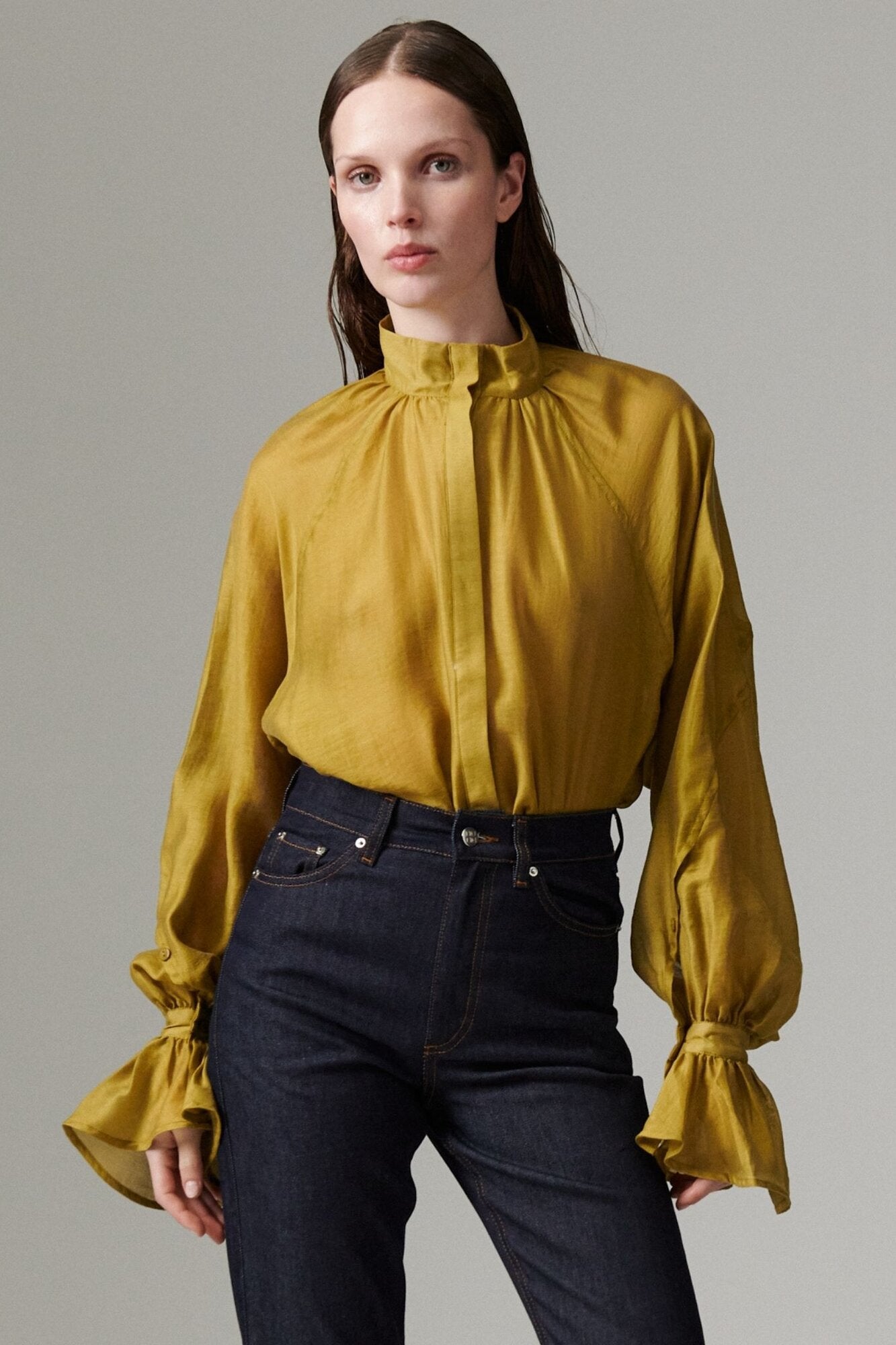 Wayo Linen Tento skjortebluse - Ecru Olive