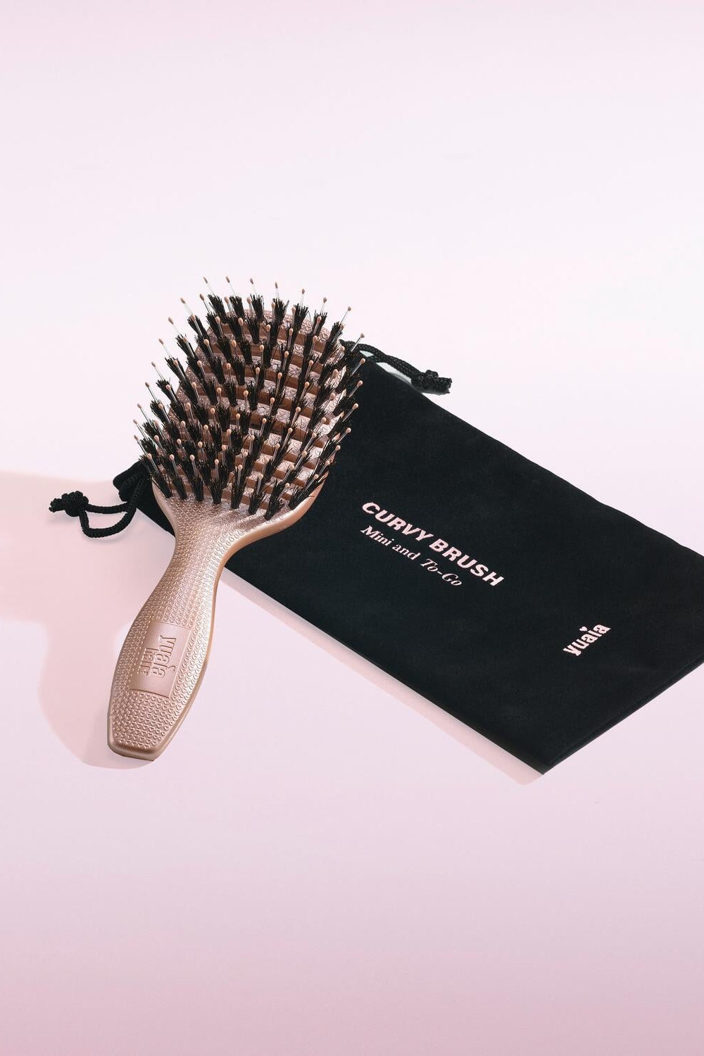 Mini Curvy hårbrøste - Shiny pink