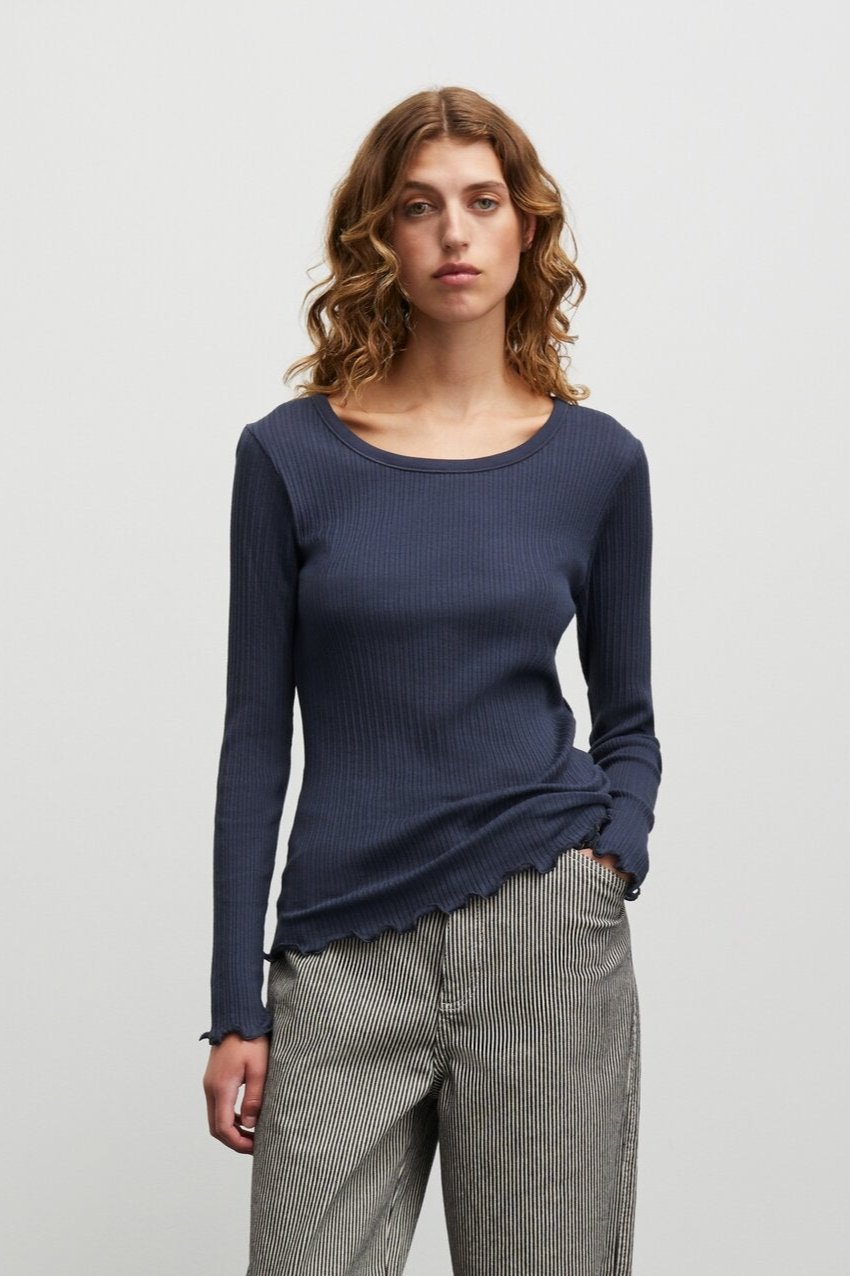 Pointella Troja langærmet t-shirt - Parisian Night