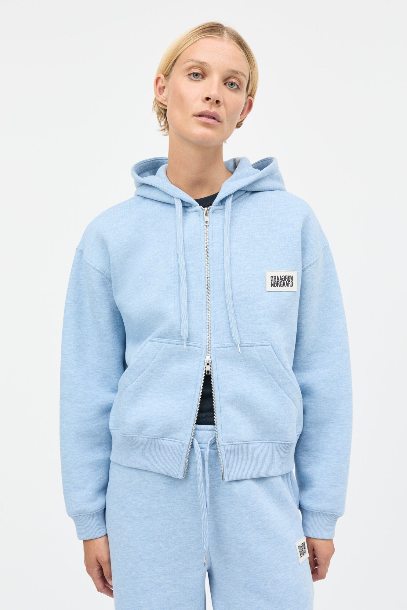 Standard Bobo hættetrøje - Light Blue Melange
