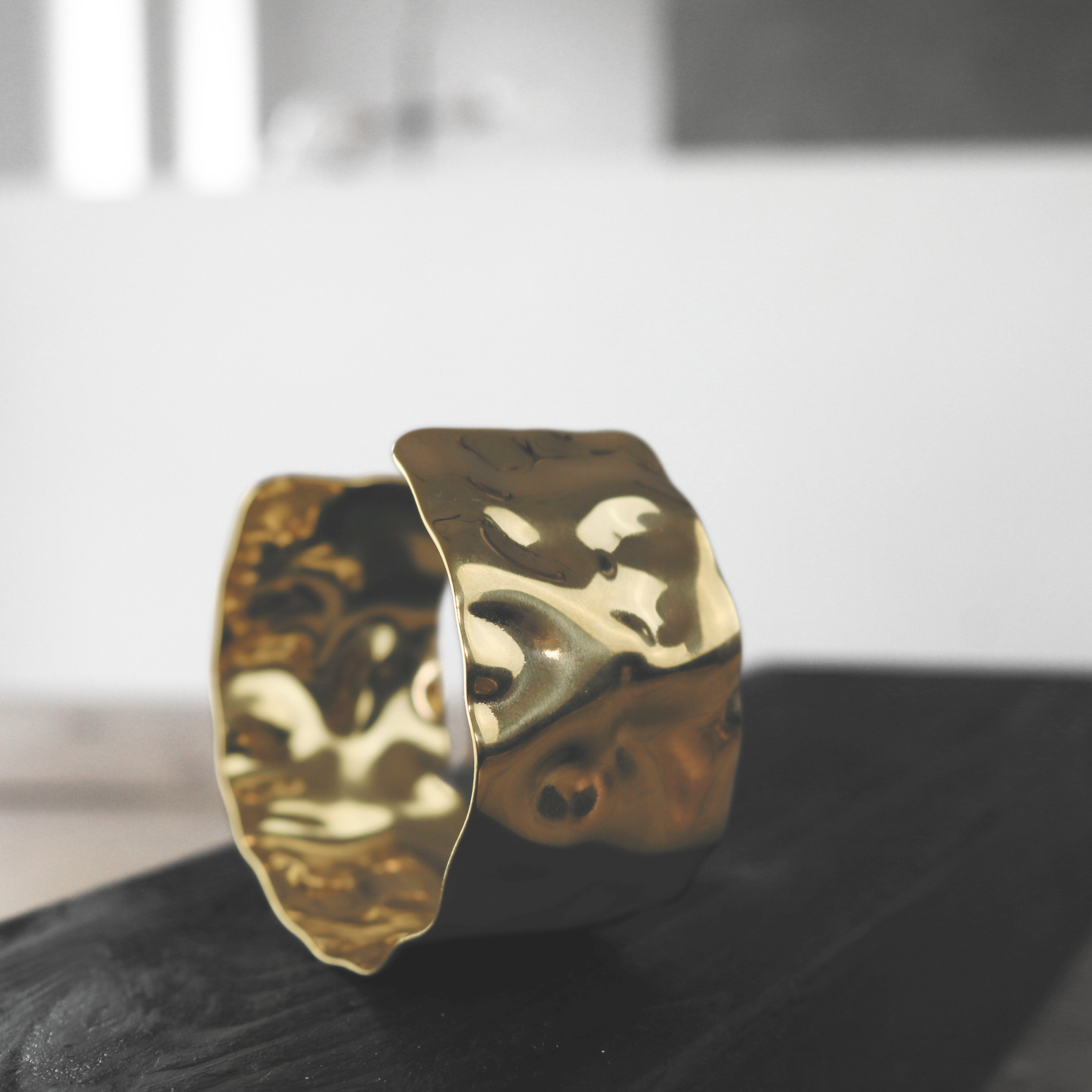 Organic Statement Cuff armring, vandfast - forgyldt
