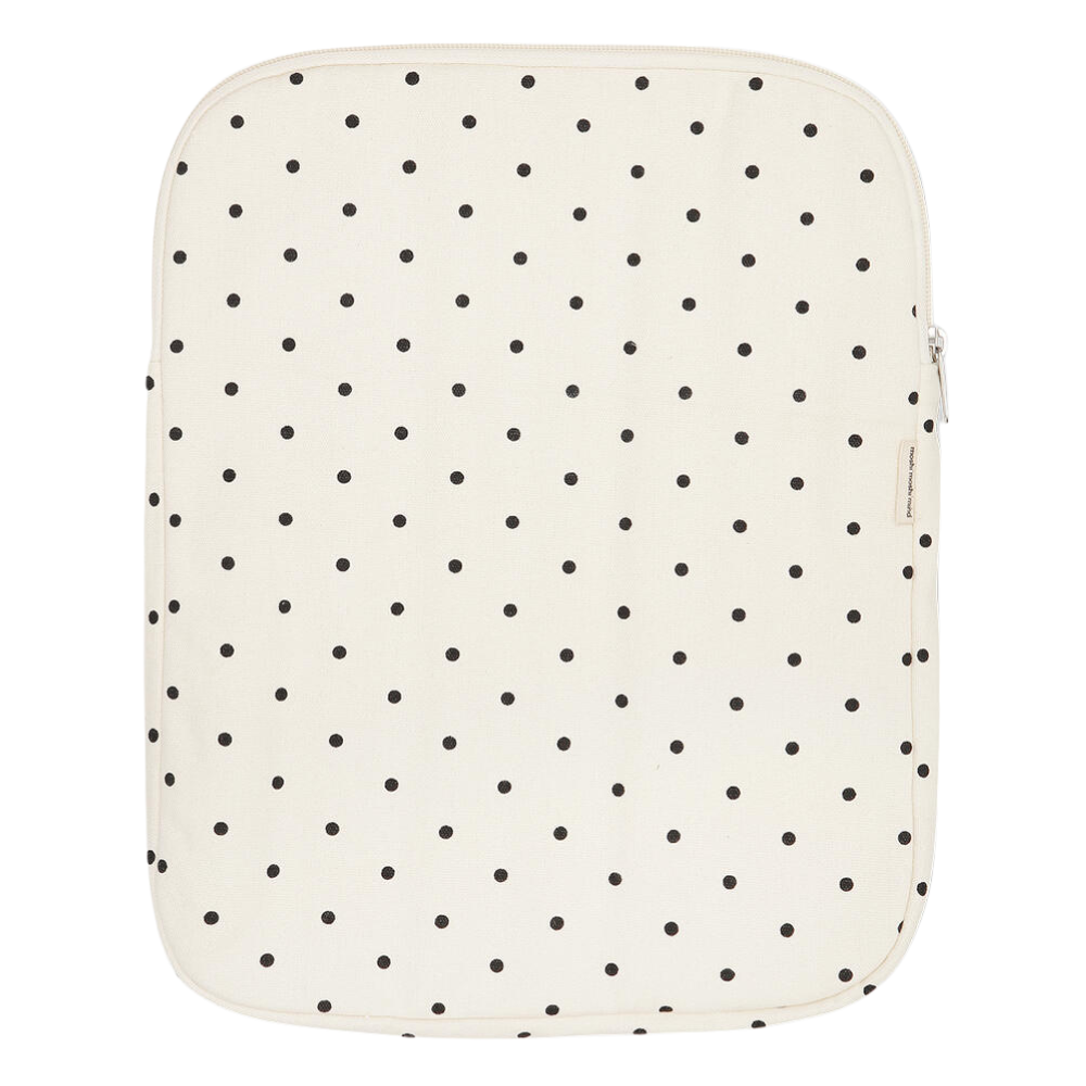 Dotted computercover - Ecru/Black dots