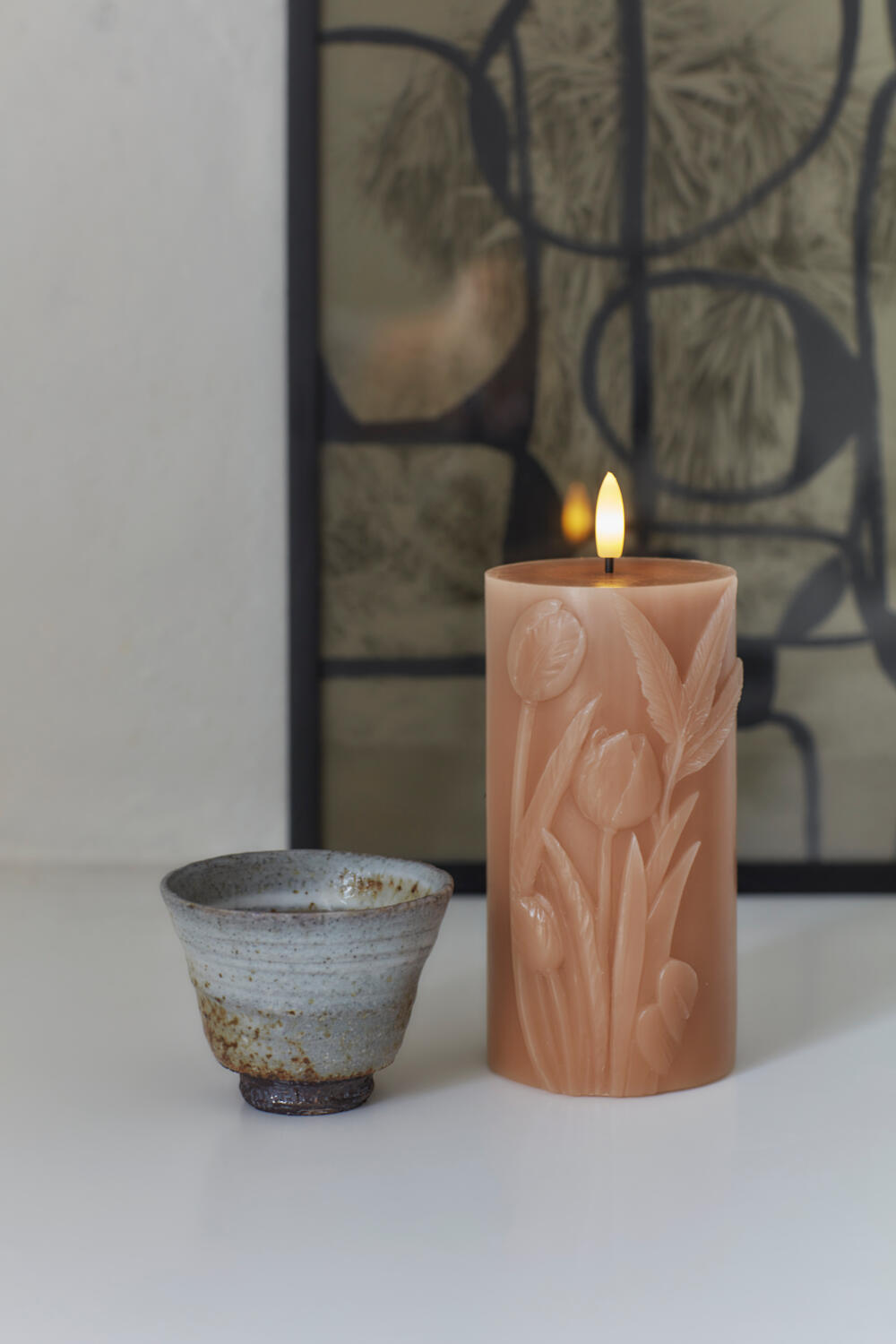 Tulisa LED stearinlys - Caramel