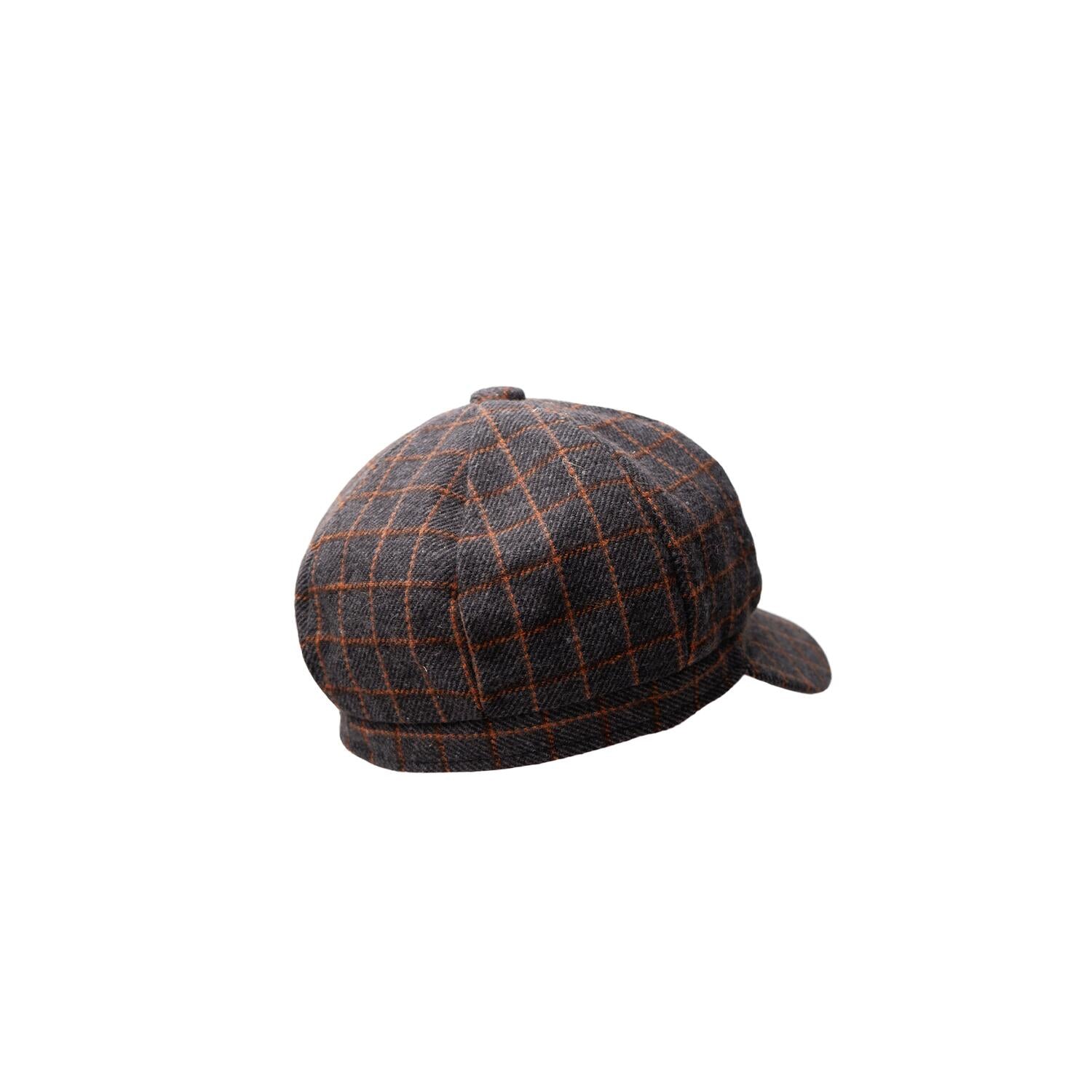 Rosina Checked kasket – Dark Grey