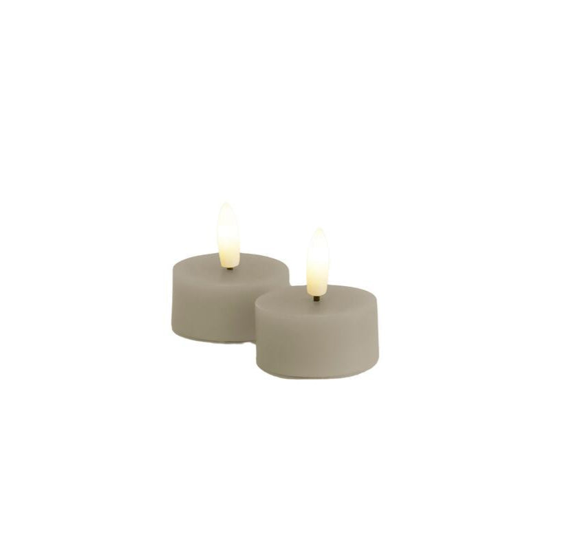 Sille LED fyrfadslys, 2stk - Warm Grey